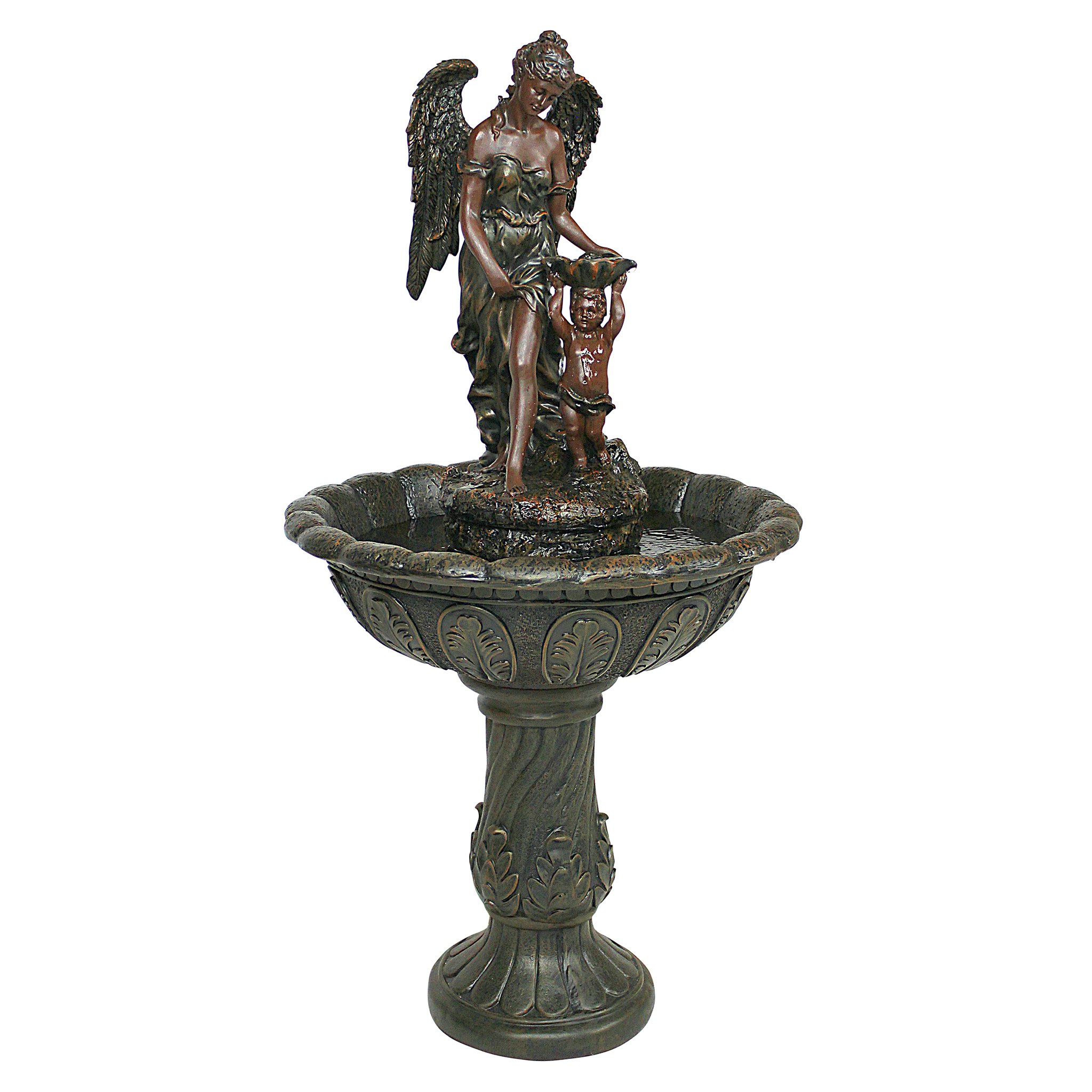 Toscano Heavenly Moments Angel Sculptural Fountain - Verdigris