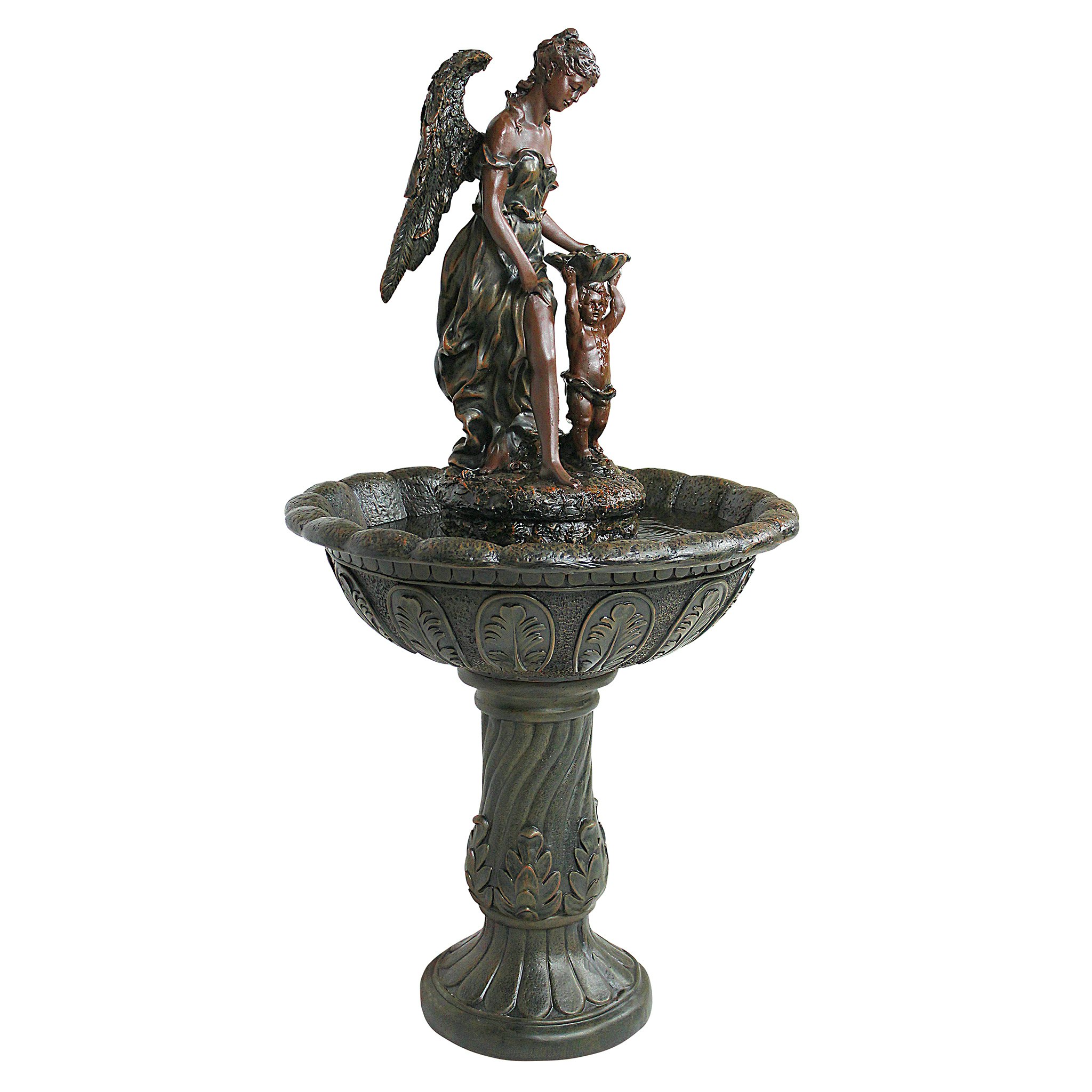 Toscano Heavenly Moments Angel Sculptural Fountain - Verdigris