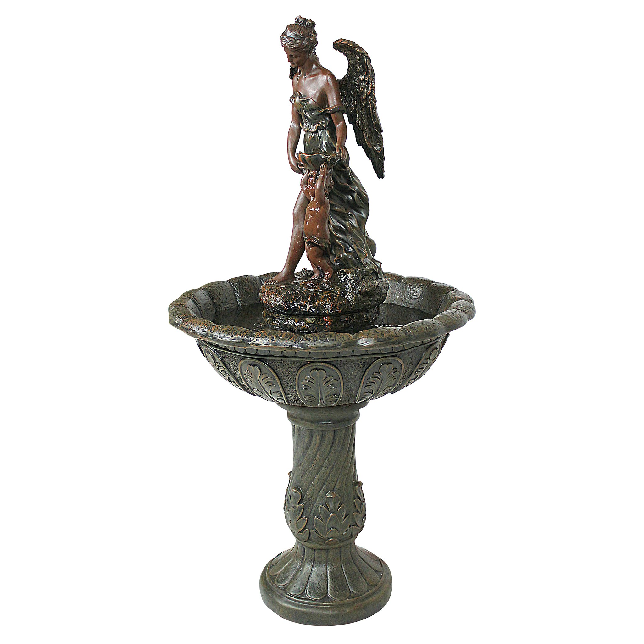 Toscano Heavenly Moments Angel Sculptural Fountain - Verdigris