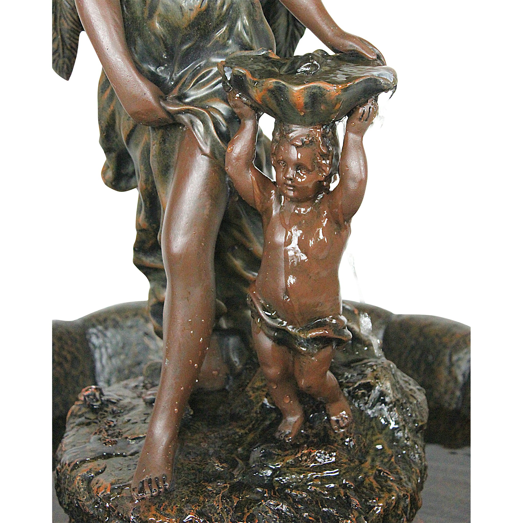 Toscano Heavenly Moments Angel Sculptural Fountain - Verdigris