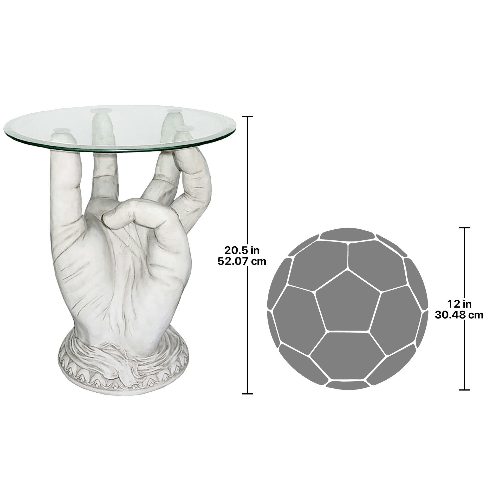 Toscano - At Your Service Sculptural Table in Antique Stone, Designer Resin