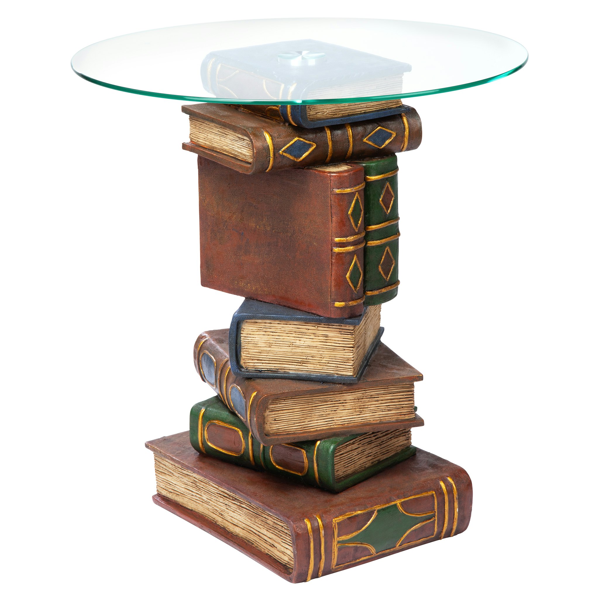 Toscano - Stacked Volumes Sculptural Book Table in Designer Resin