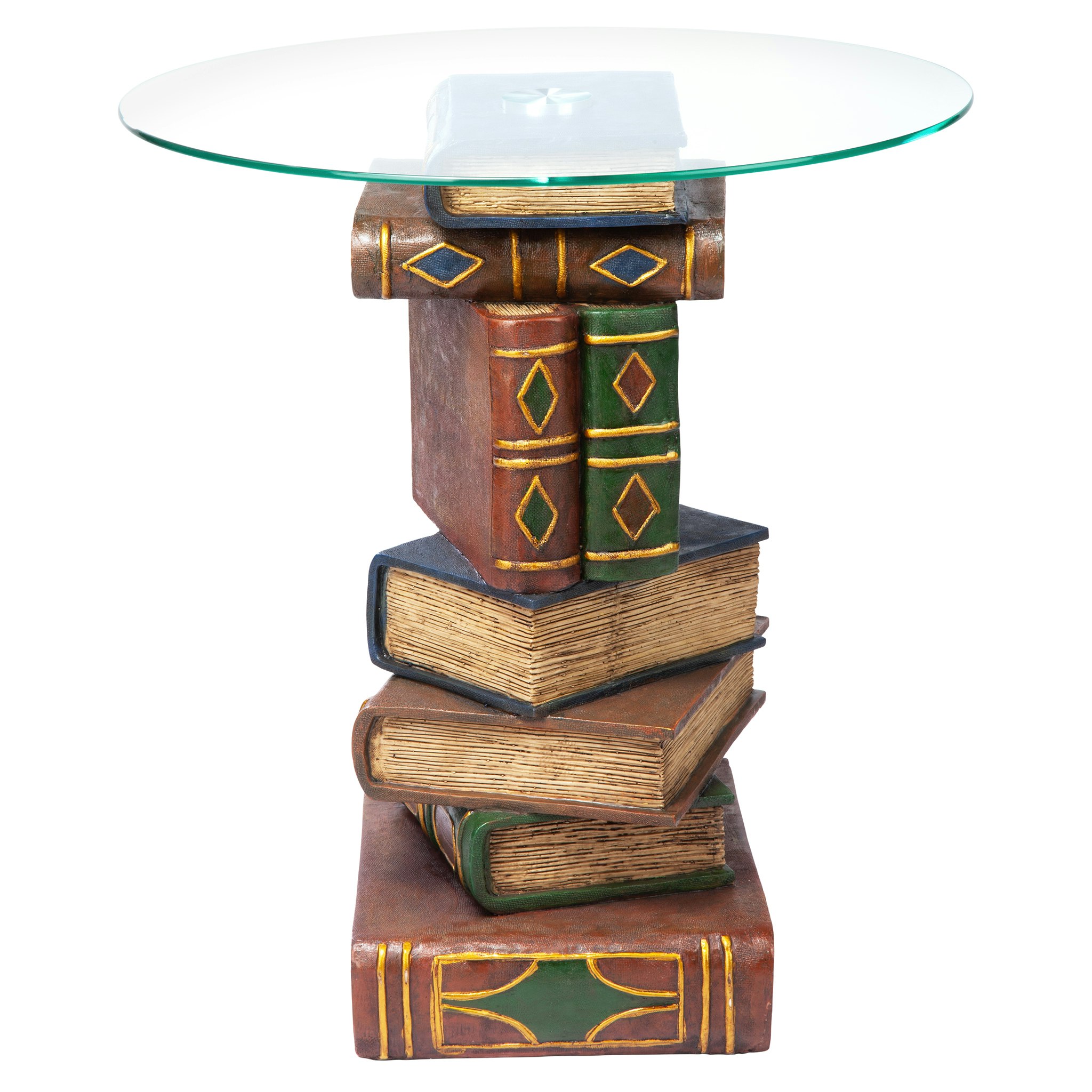 Toscano - Stacked Volumes Sculptural Book Table in Designer Resin