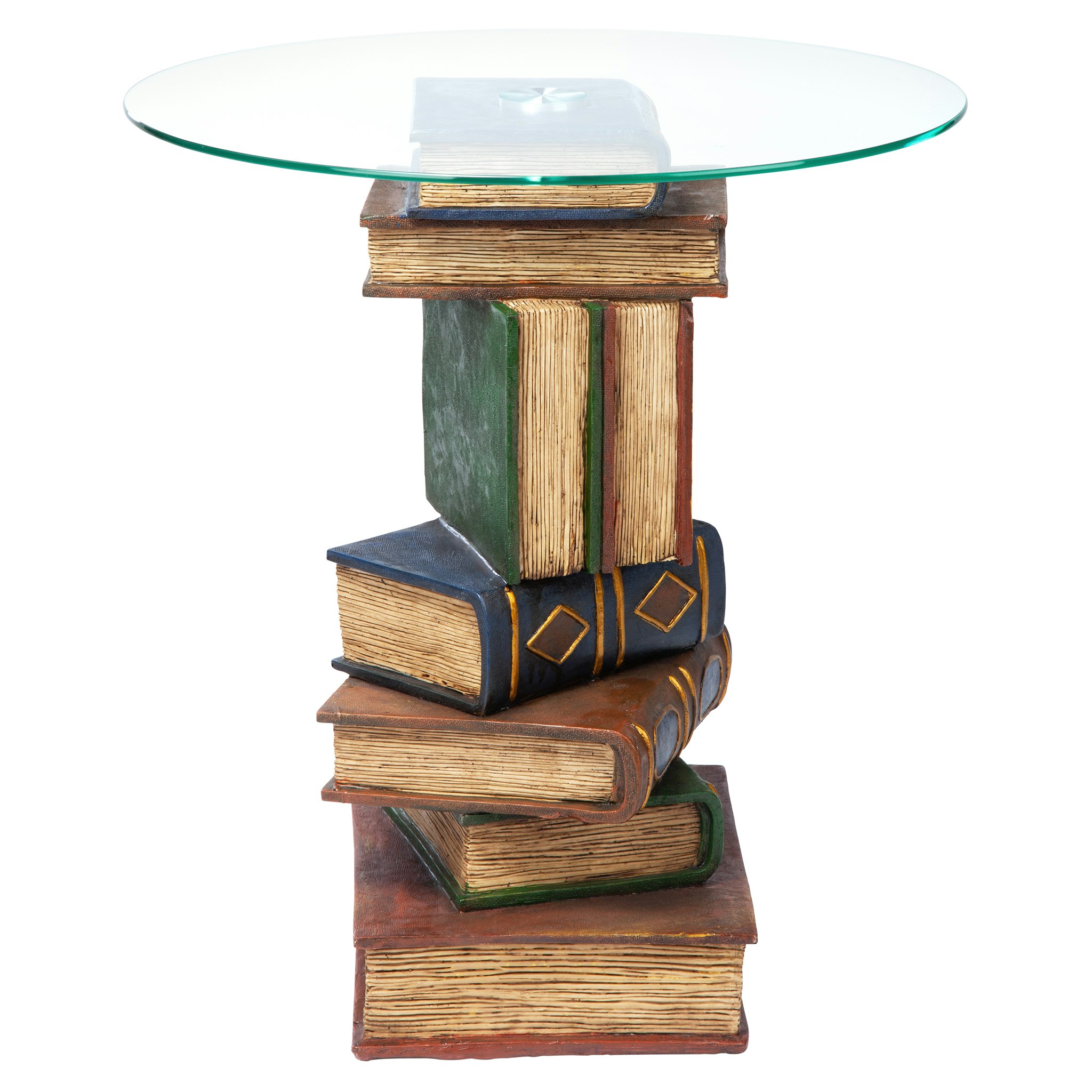 Toscano - Stacked Volumes Sculptural Book Table in Designer Resin