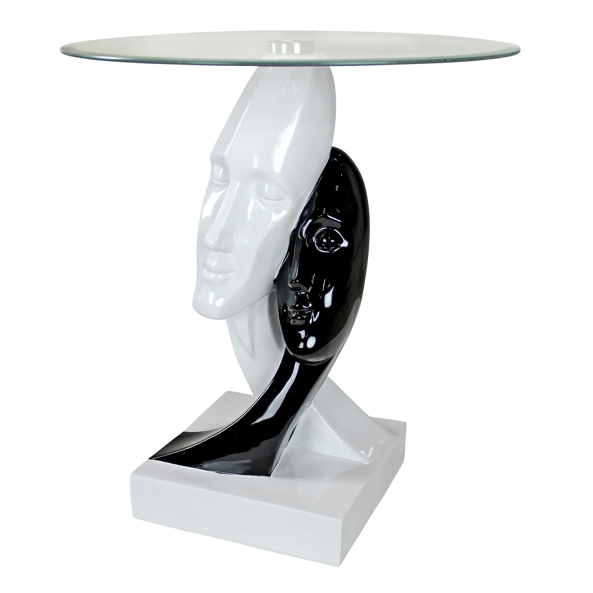 Toscano - Lovers Sculptural Table in Black/White, Designer Resin