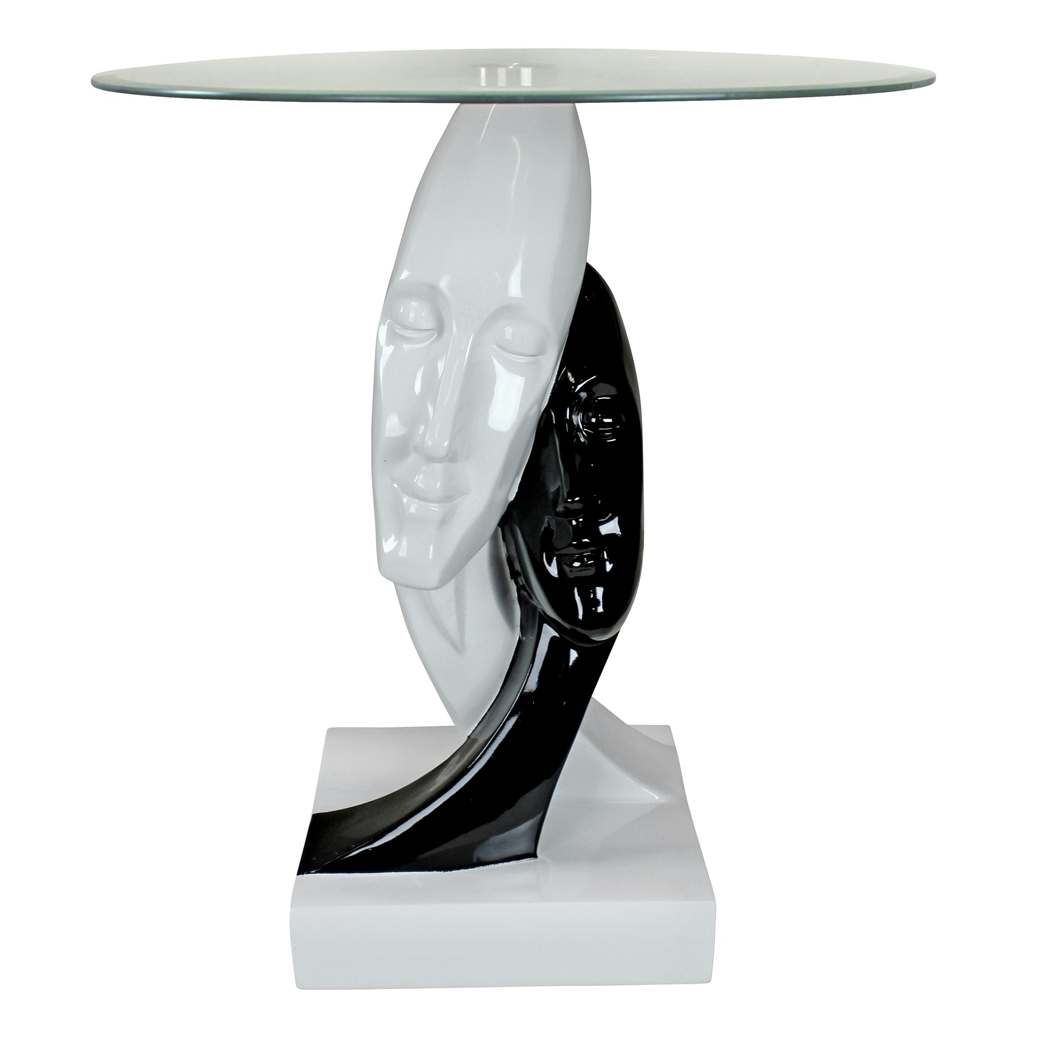 Toscano - Lovers Sculptural Table in Black/White, Designer Resin