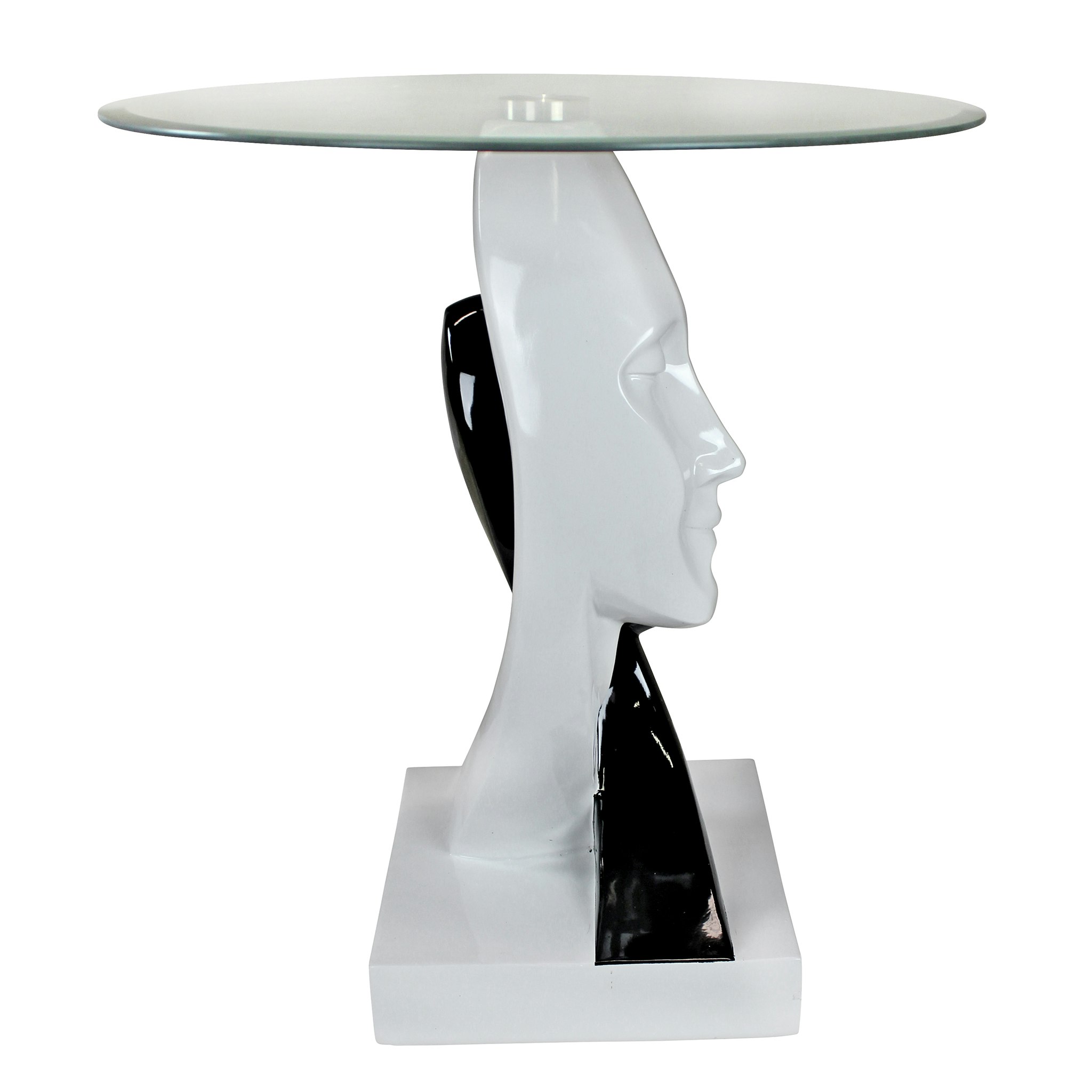 Toscano - Lovers Sculptural Table in Black/White, Designer Resin