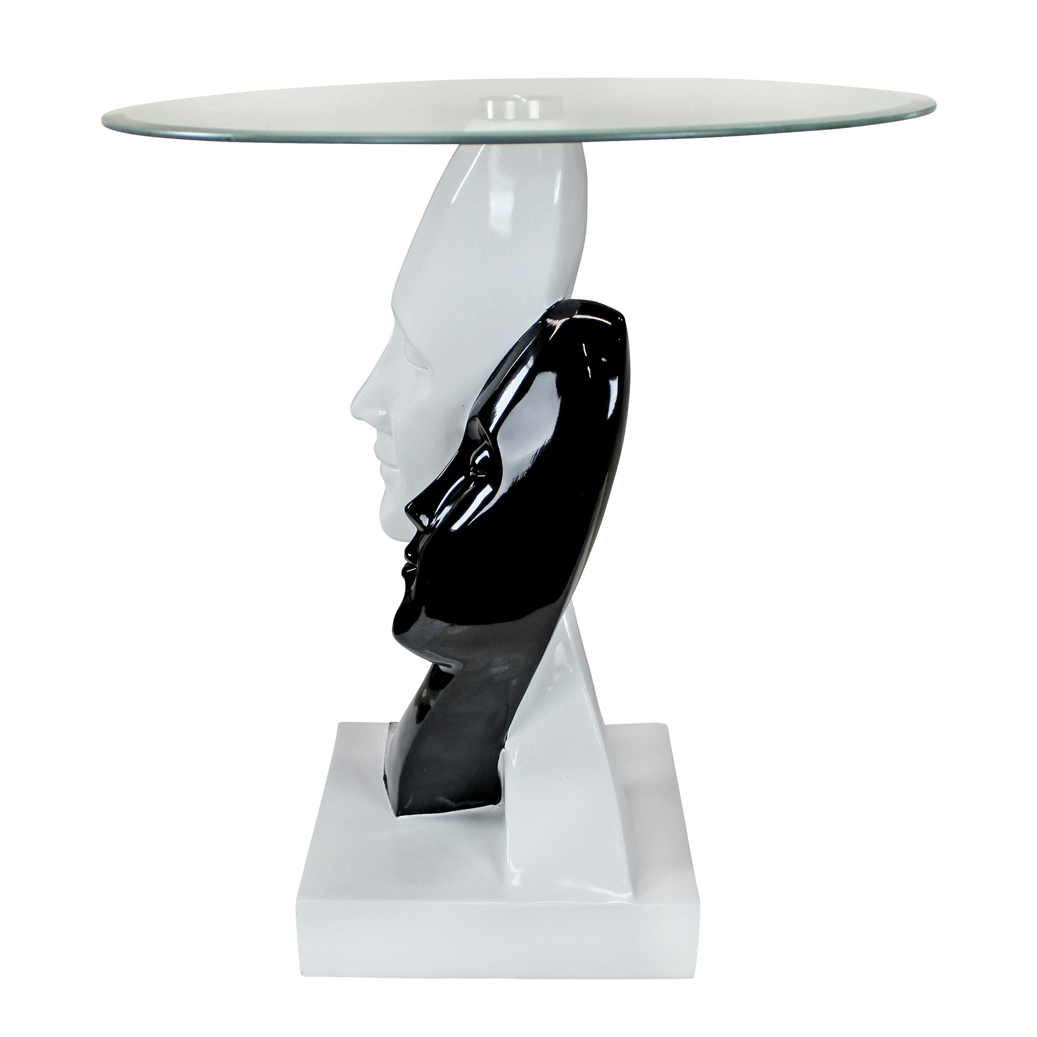 Toscano - Lovers Sculptural Table in Black/White, Designer Resin