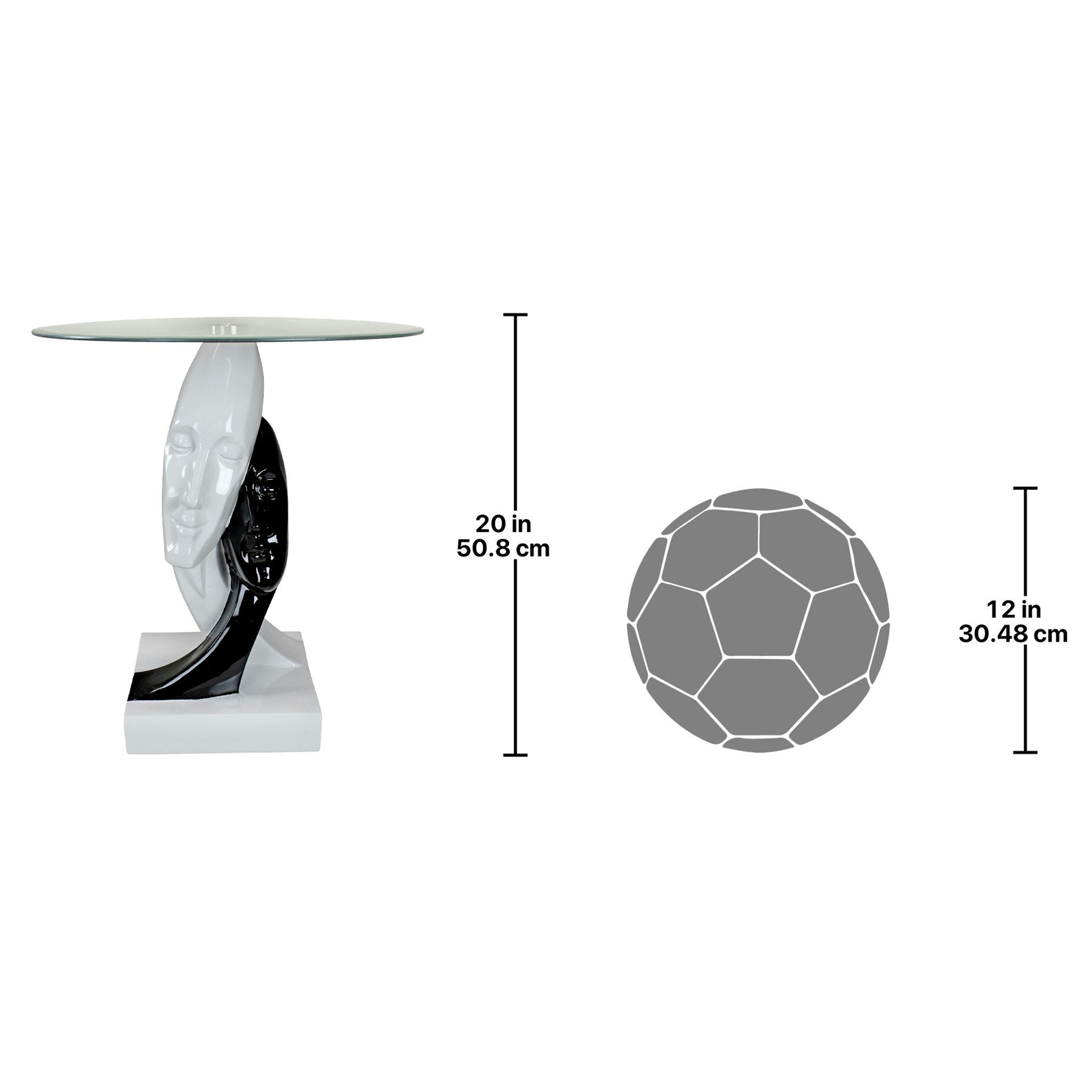 Toscano - Lovers Sculptural Table in Black/White, Designer Resin