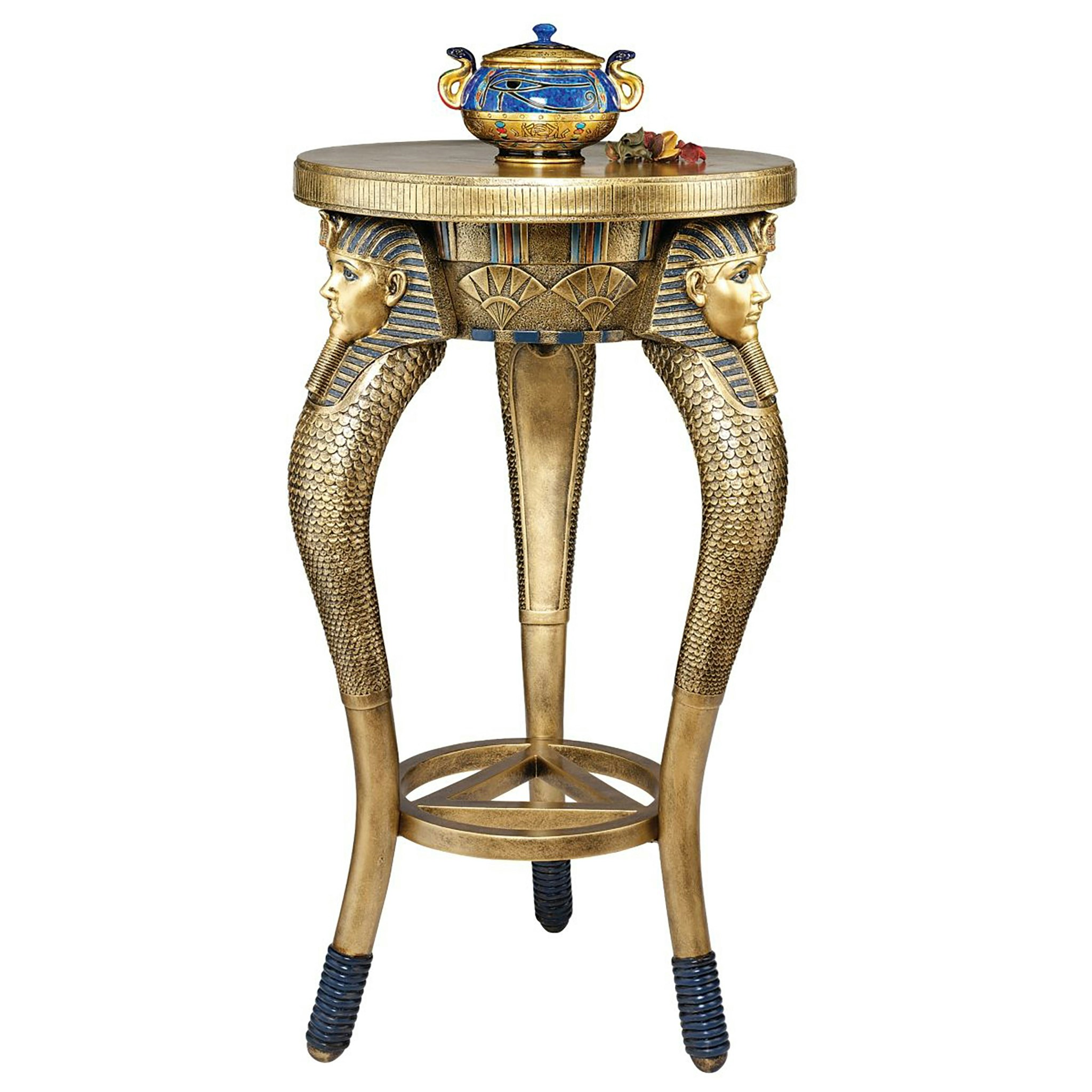 Toscano - King of the Nile Egyptian Sculptural Side Table in Designer Resin