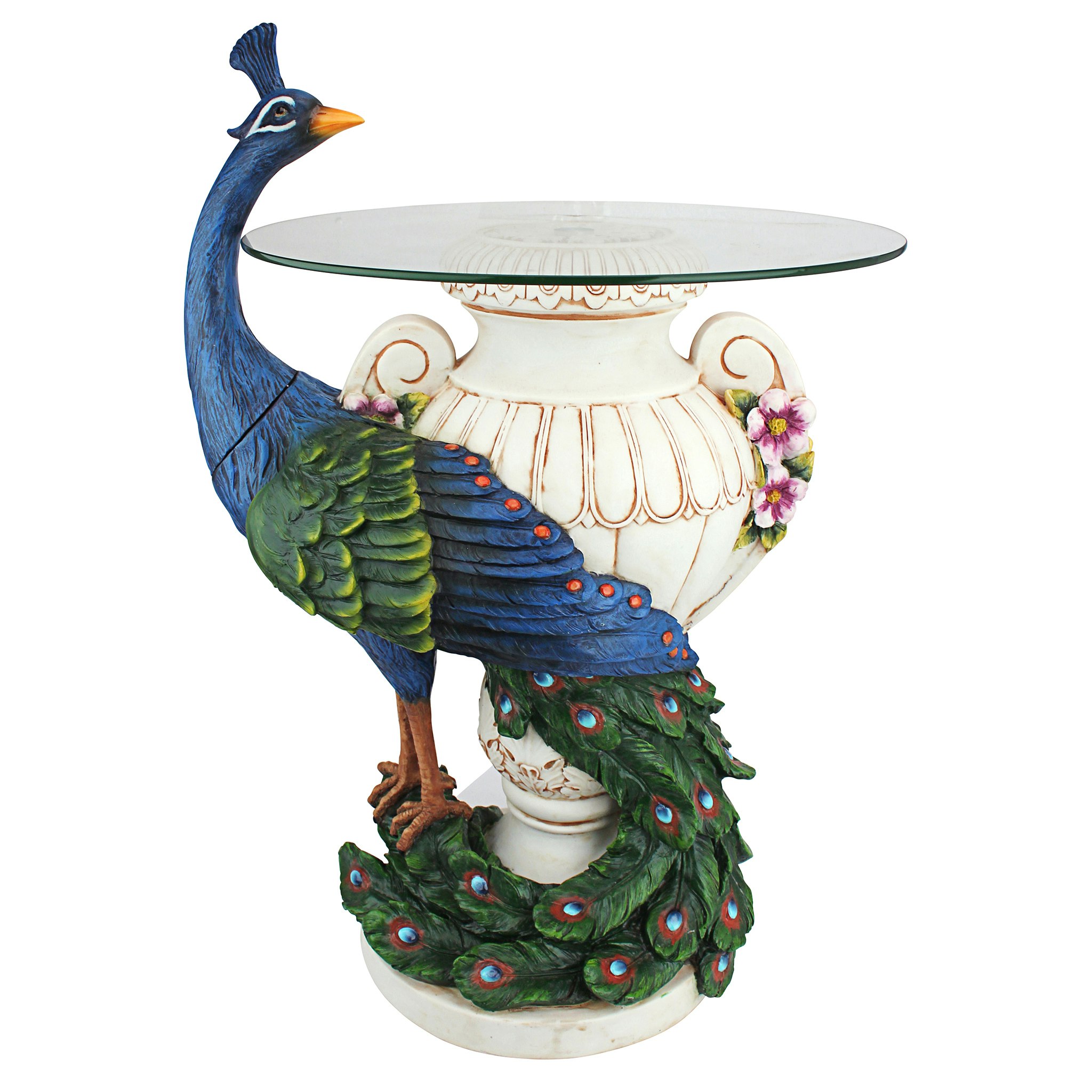 Toscano - Staverden Castle Peacock Sculptural Table in Designer Resin