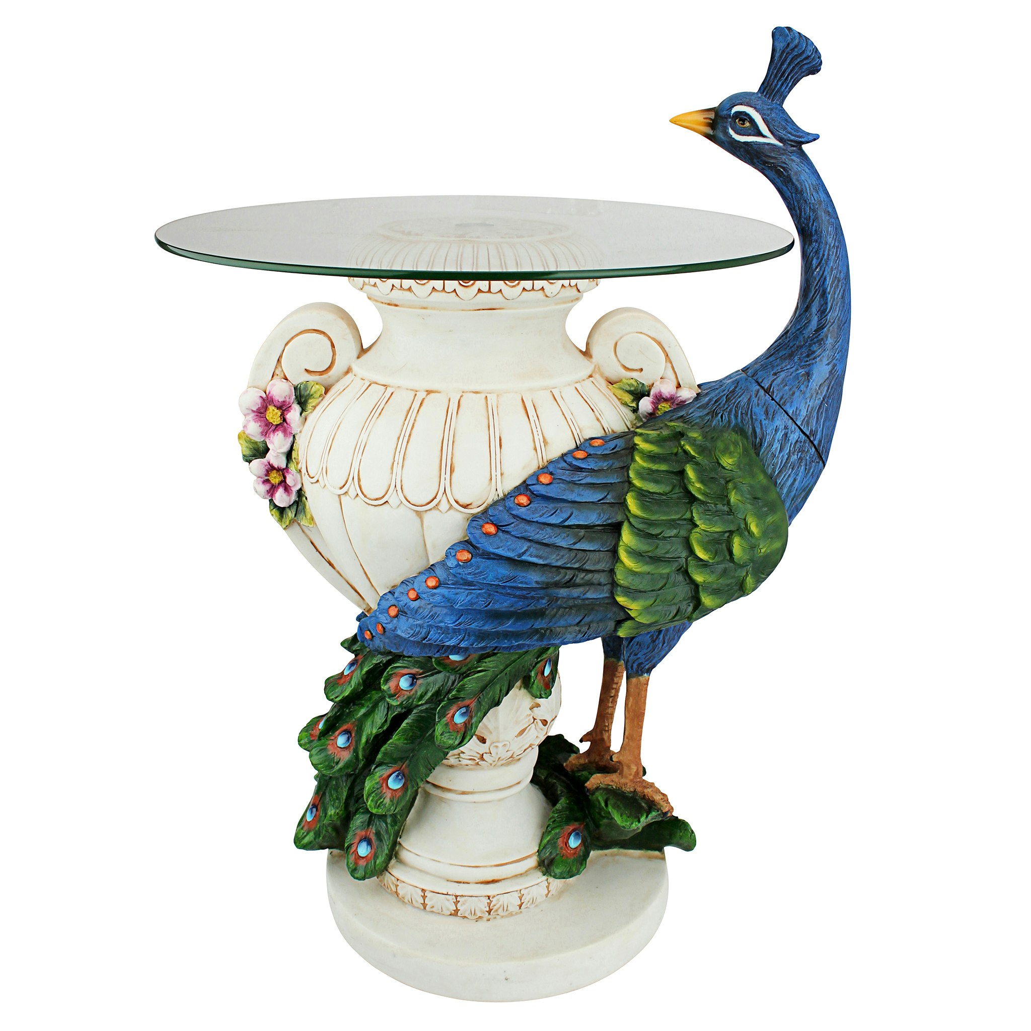 Toscano - Staverden Castle Peacock Sculptural Table in Designer Resin