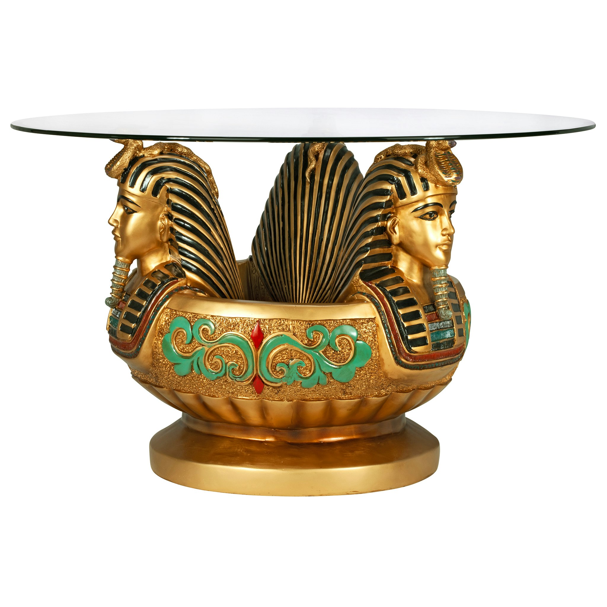 Toscano - Three Heads of Tutankhamen Sculptural Table in Designer Resin