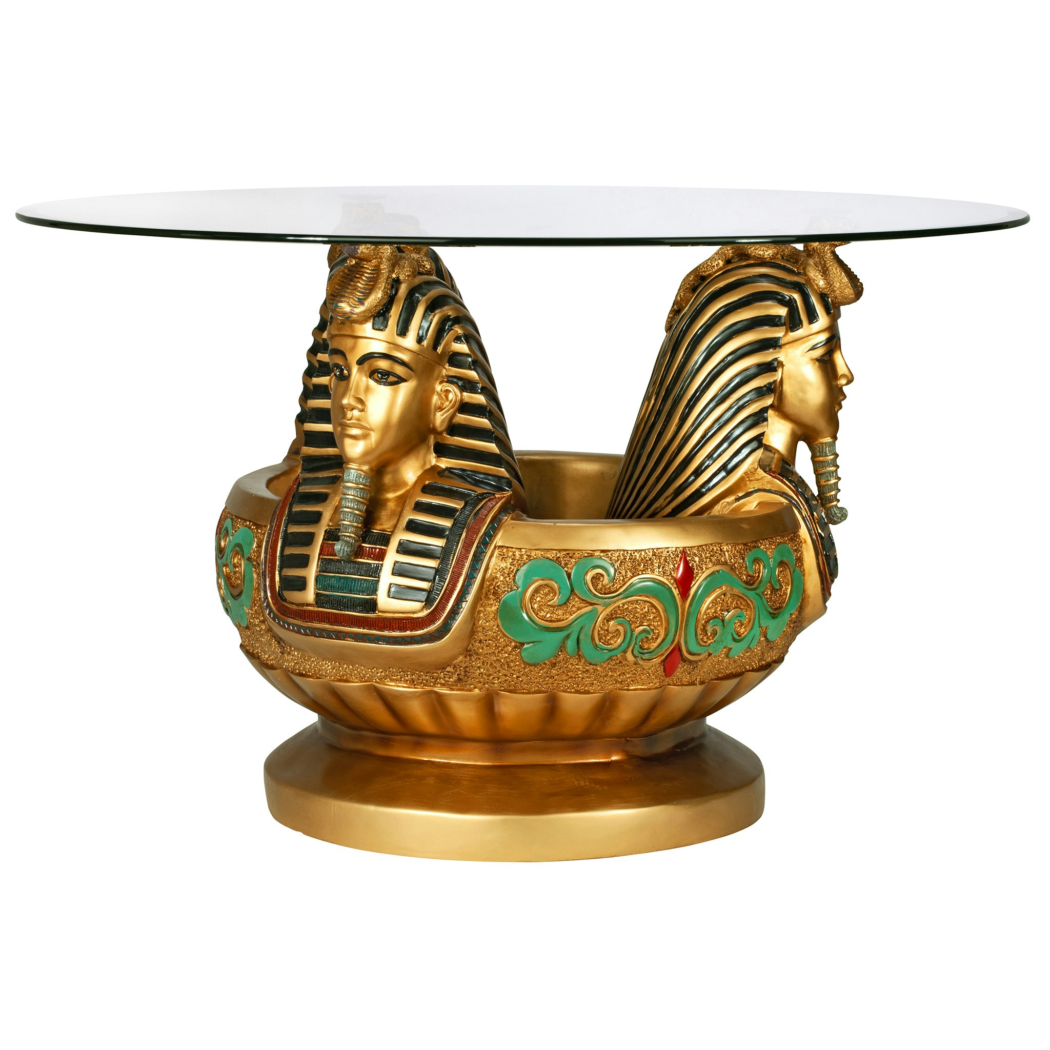 Toscano - Three Heads of Tutankhamen Sculptural Table in Designer Resin