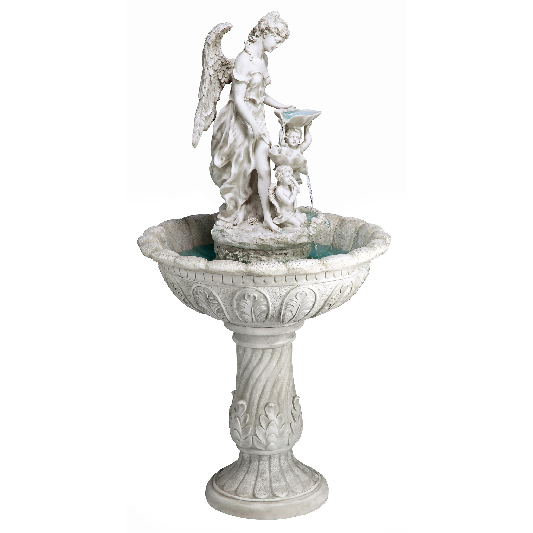 Toscano Heavenly Moments Angel Sculptural Fountain - Antique Stone