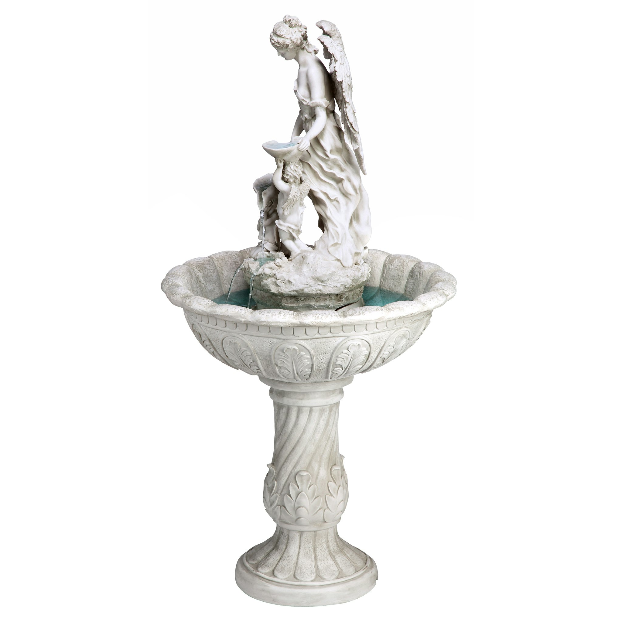 Toscano Heavenly Moments Angel Sculptural Fountain - Antique Stone