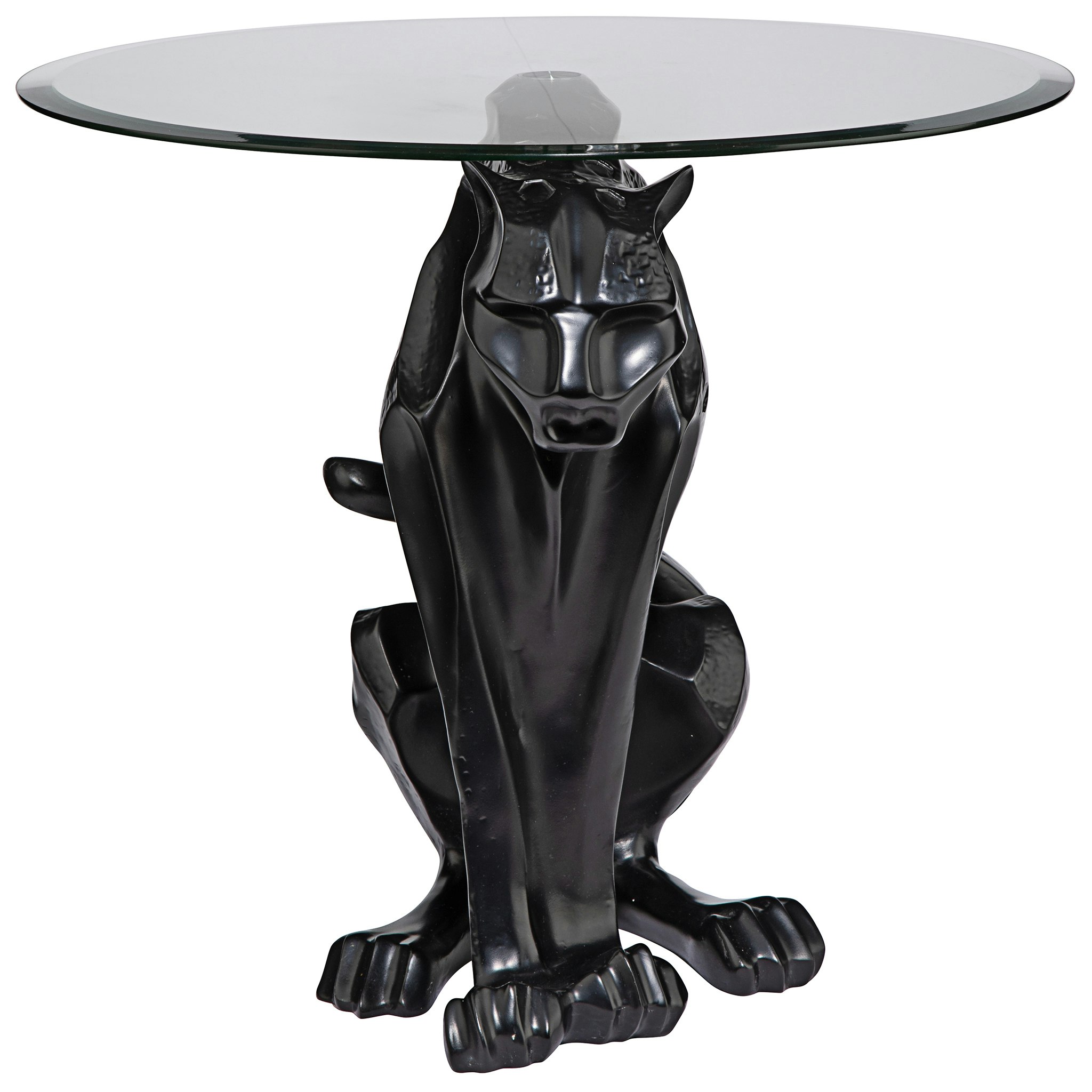 Toscano - Black Jaguar Sculptural Table in Designer Resin