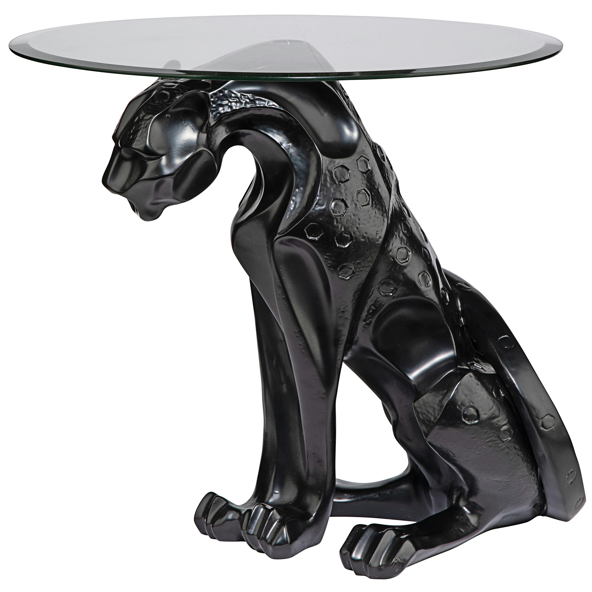 Toscano - Black Jaguar Sculptural Table in Designer Resin