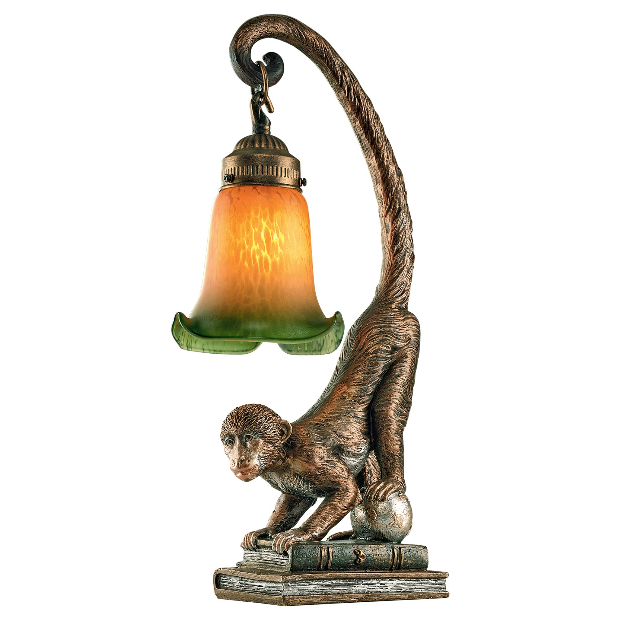 Toscano - Monkey Business Sculptural Table Lamp in Bronze, Designer Resin