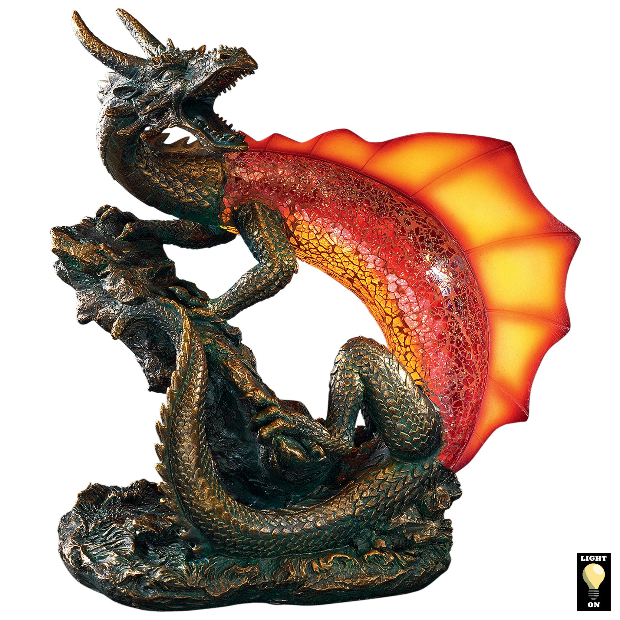 Toscano - Viper the Serpent Dragon Illuminated Mosaic Sculpture