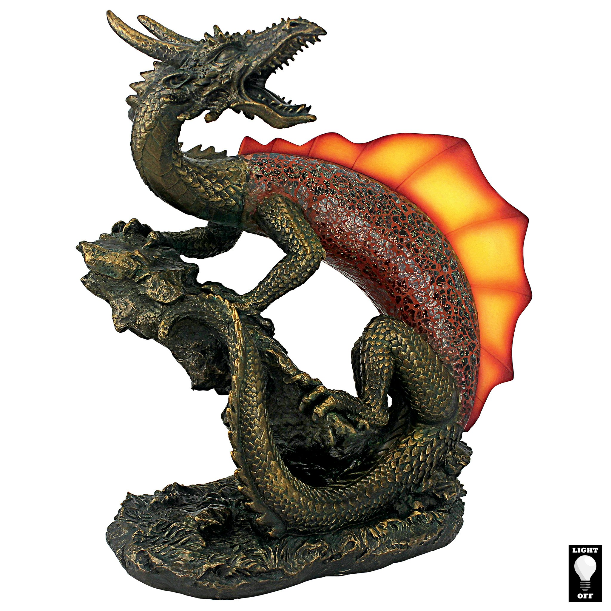 Toscano - Viper the Serpent Dragon Illuminated Mosaic Sculpture