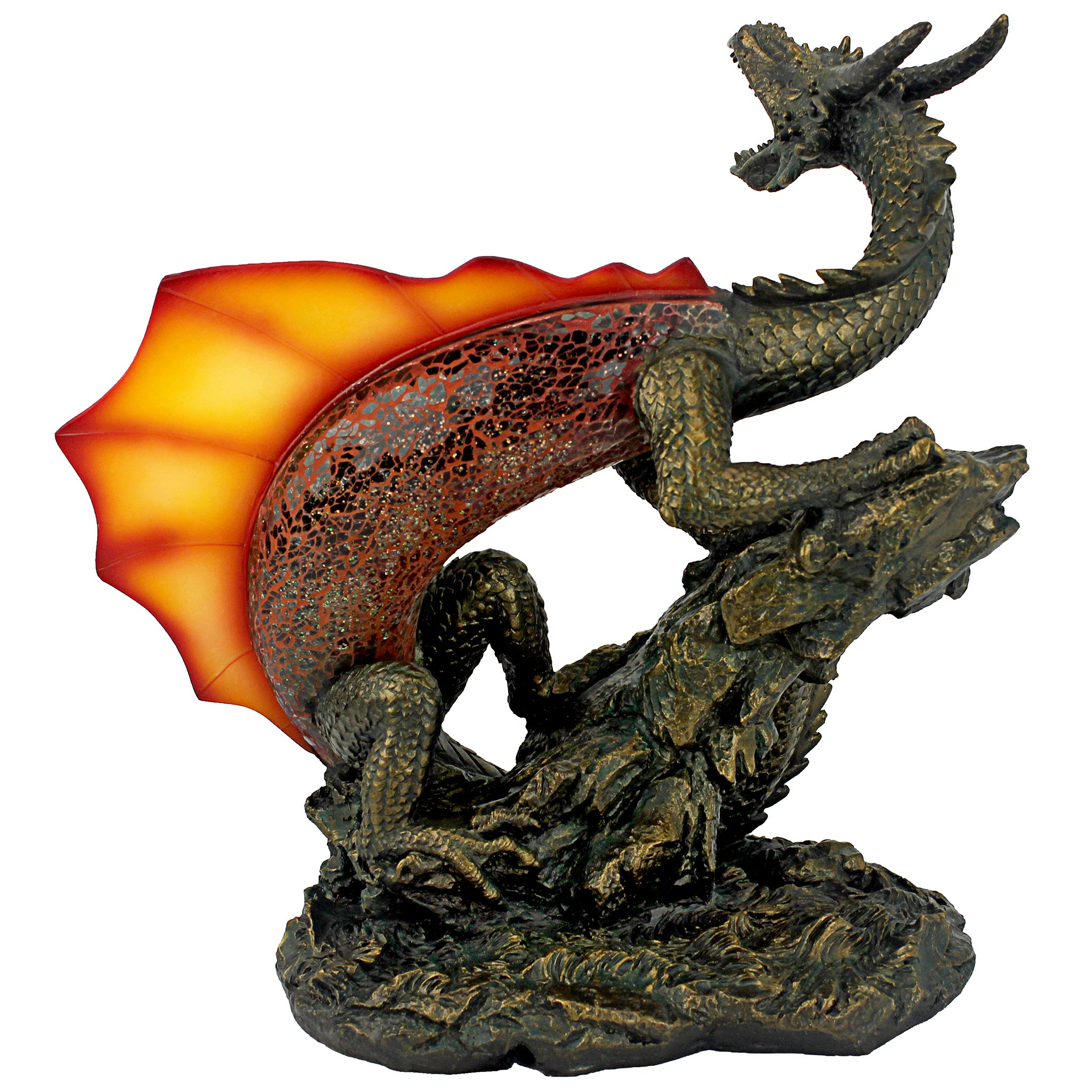 Toscano - Viper the Serpent Dragon Illuminated Mosaic Sculpture