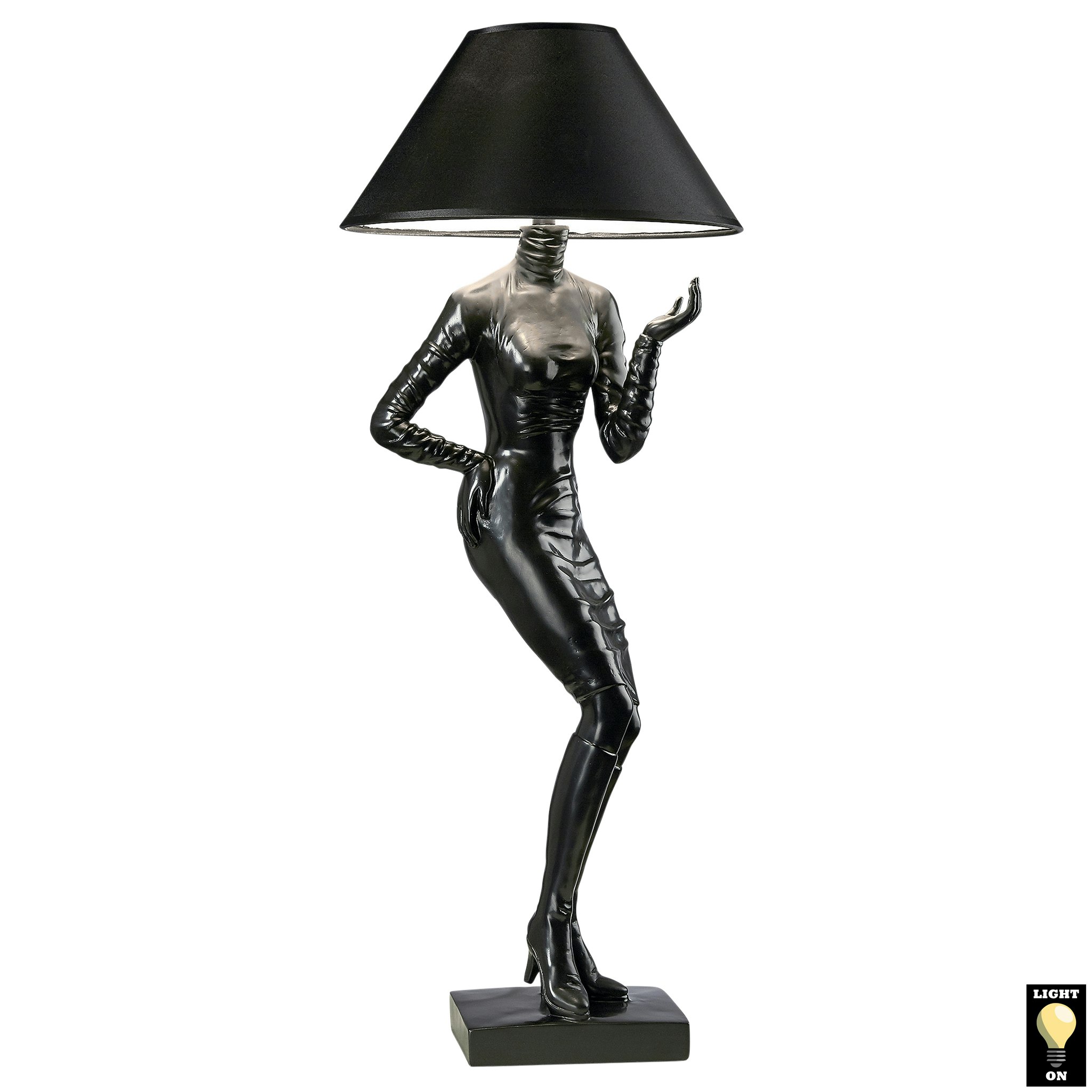 Toscano - Mademoiselle Haute Couture Table Lamp in Black, Designer Resin