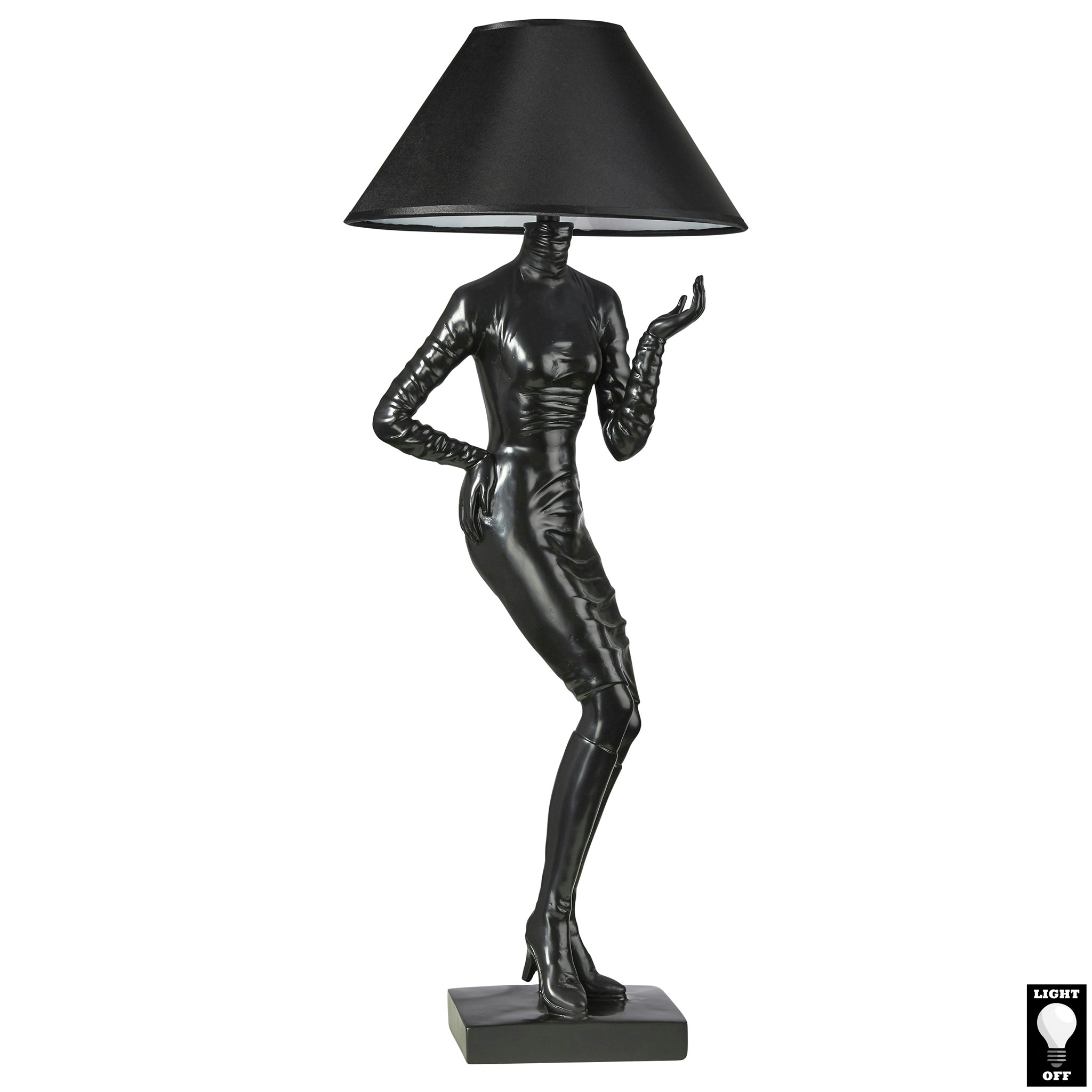 Toscano - Mademoiselle Haute Couture Table Lamp in Black, Designer Resin