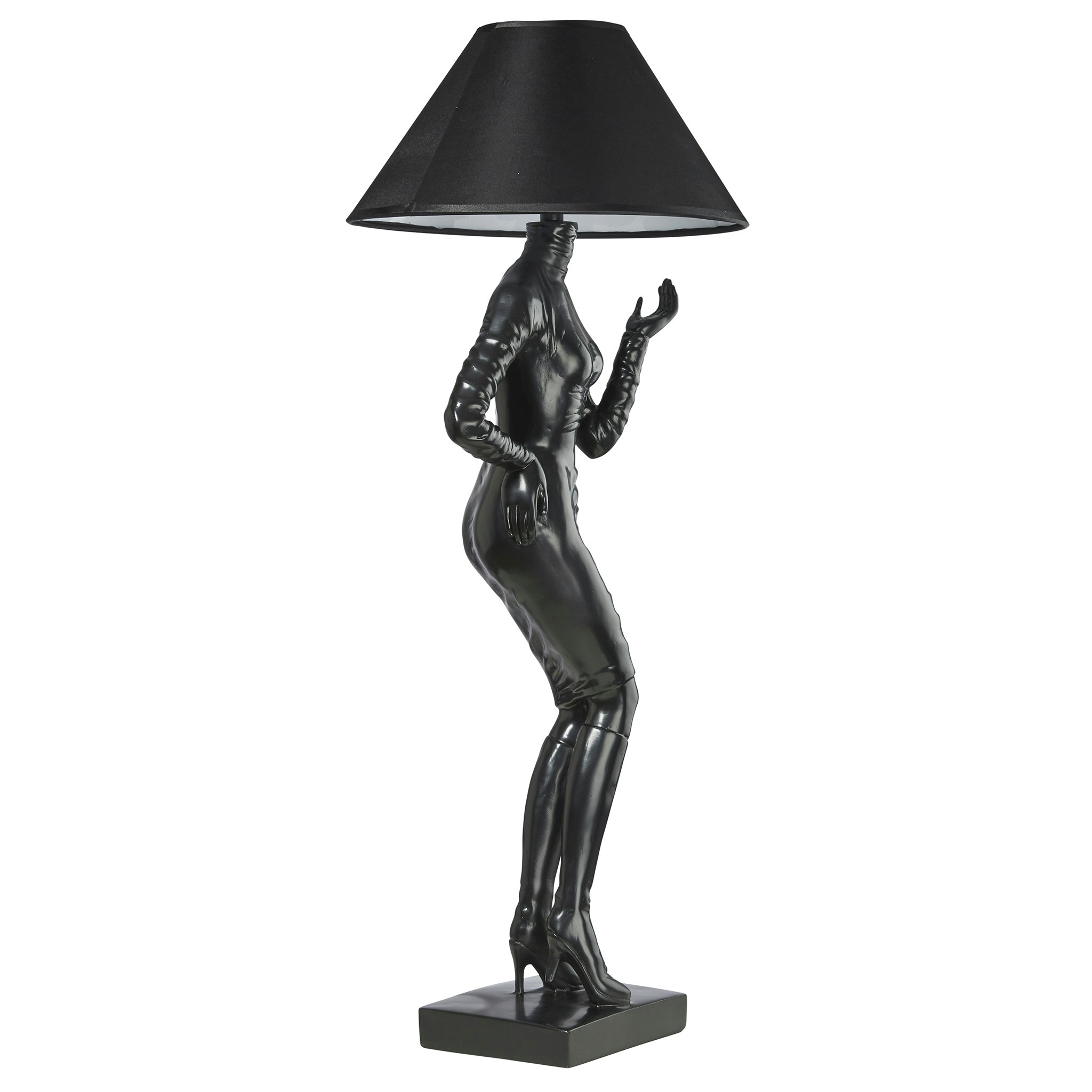 Toscano - Mademoiselle Haute Couture Table Lamp in Black, Designer Resin