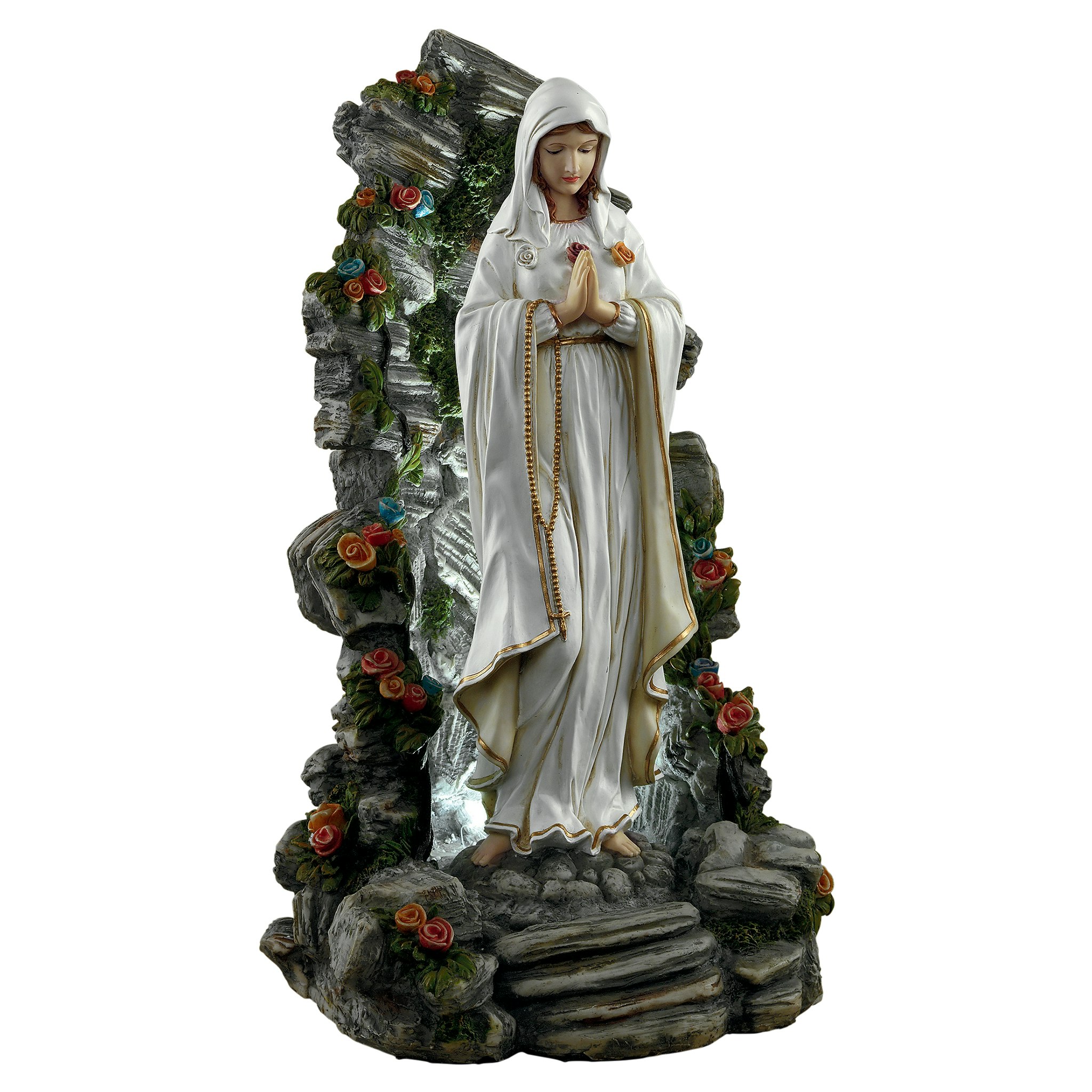 Toscano - Blessed Virgin Mary Illuminated Garden Grotto Sculpture