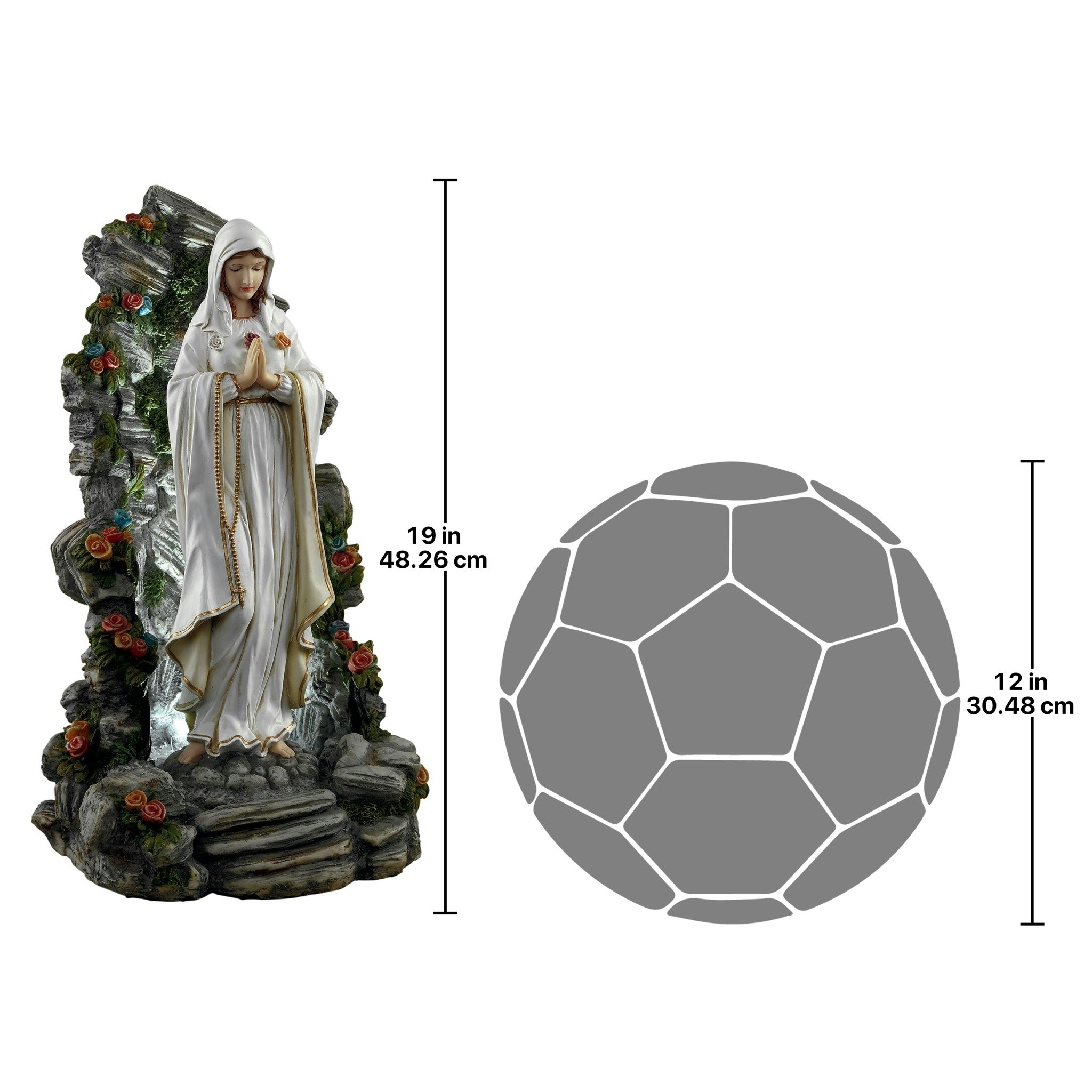 Toscano - Blessed Virgin Mary Illuminated Garden Grotto Sculpture