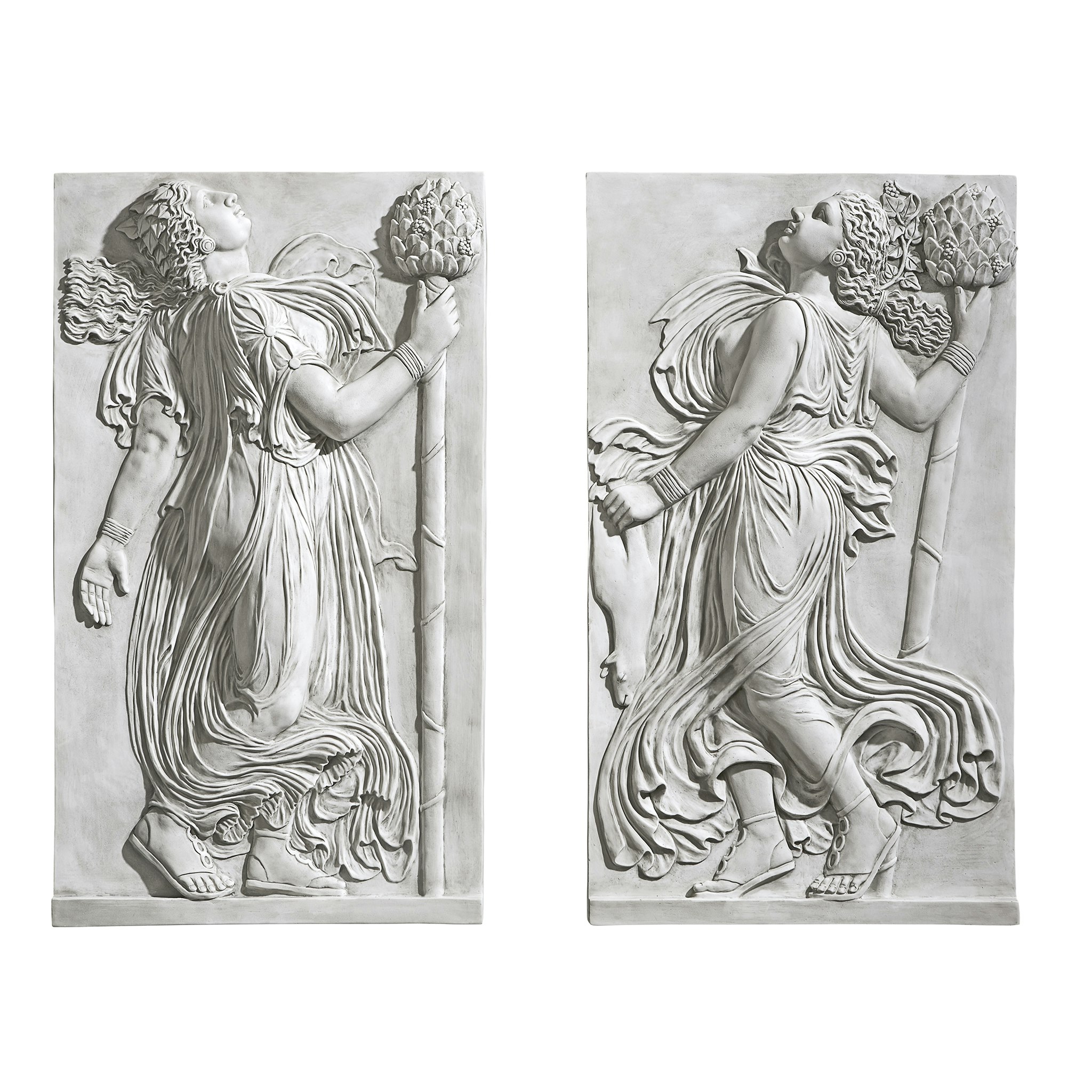 Toscano - Set of 2 Dancing Greek Maenads with Thyrsus Wall Friezes