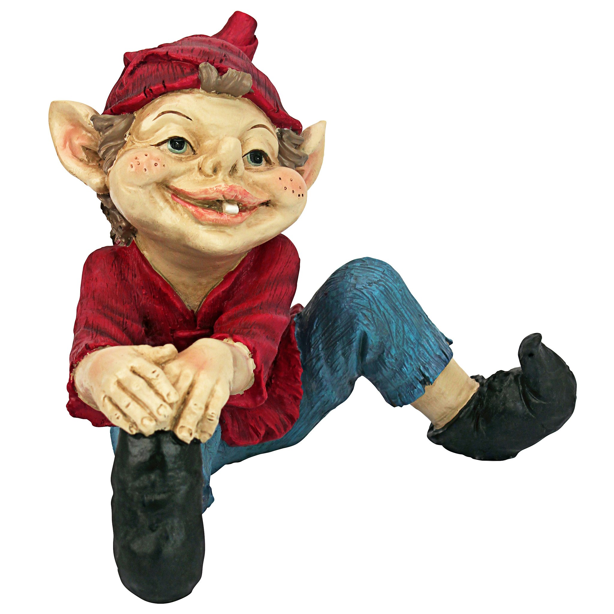 Toscano Eccentric Elf Garden Gnome Statue - Squeegee