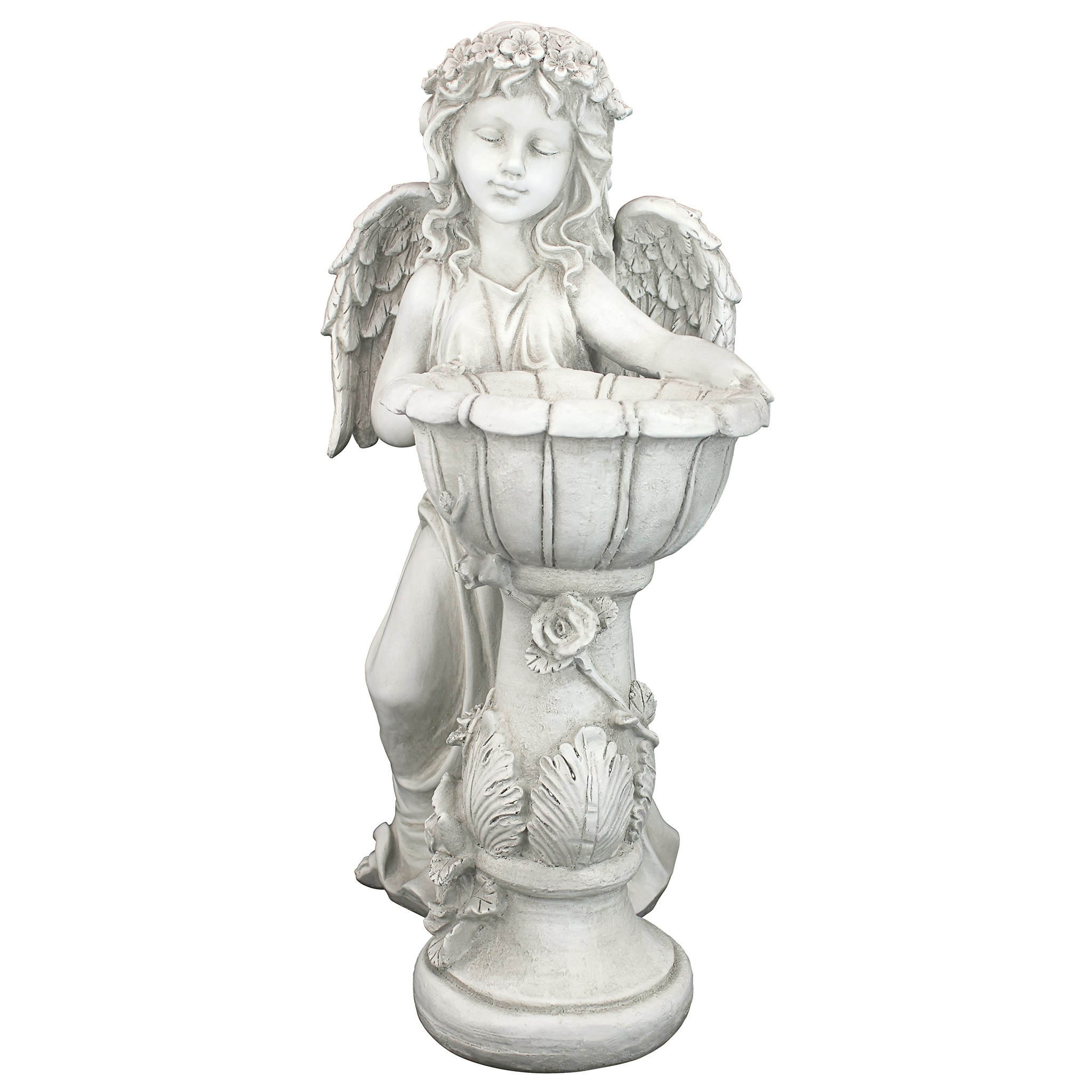 Toscano - Angelique Garden Splash Angel at Birdbath Statue