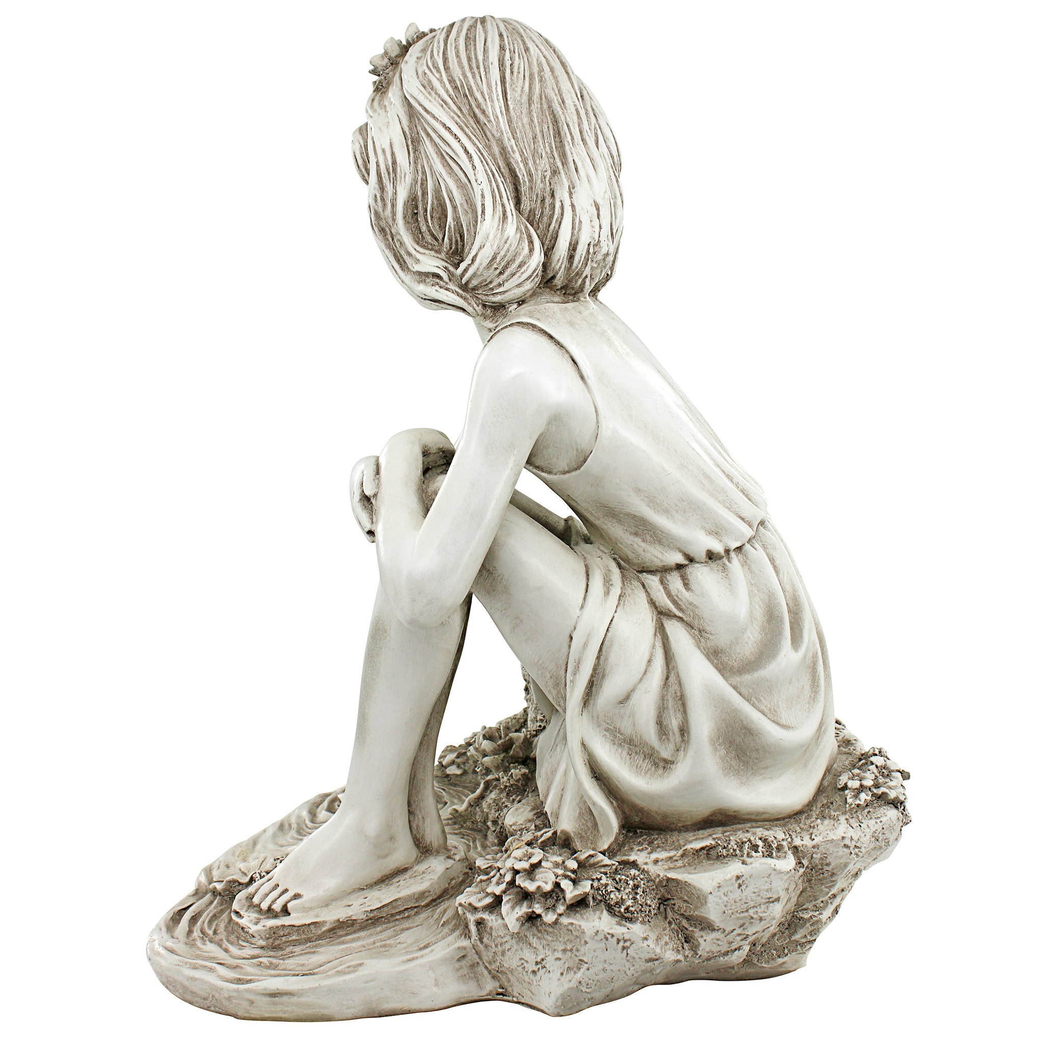 Toscano - Pausing by the Pond Little Girl Garden Statue