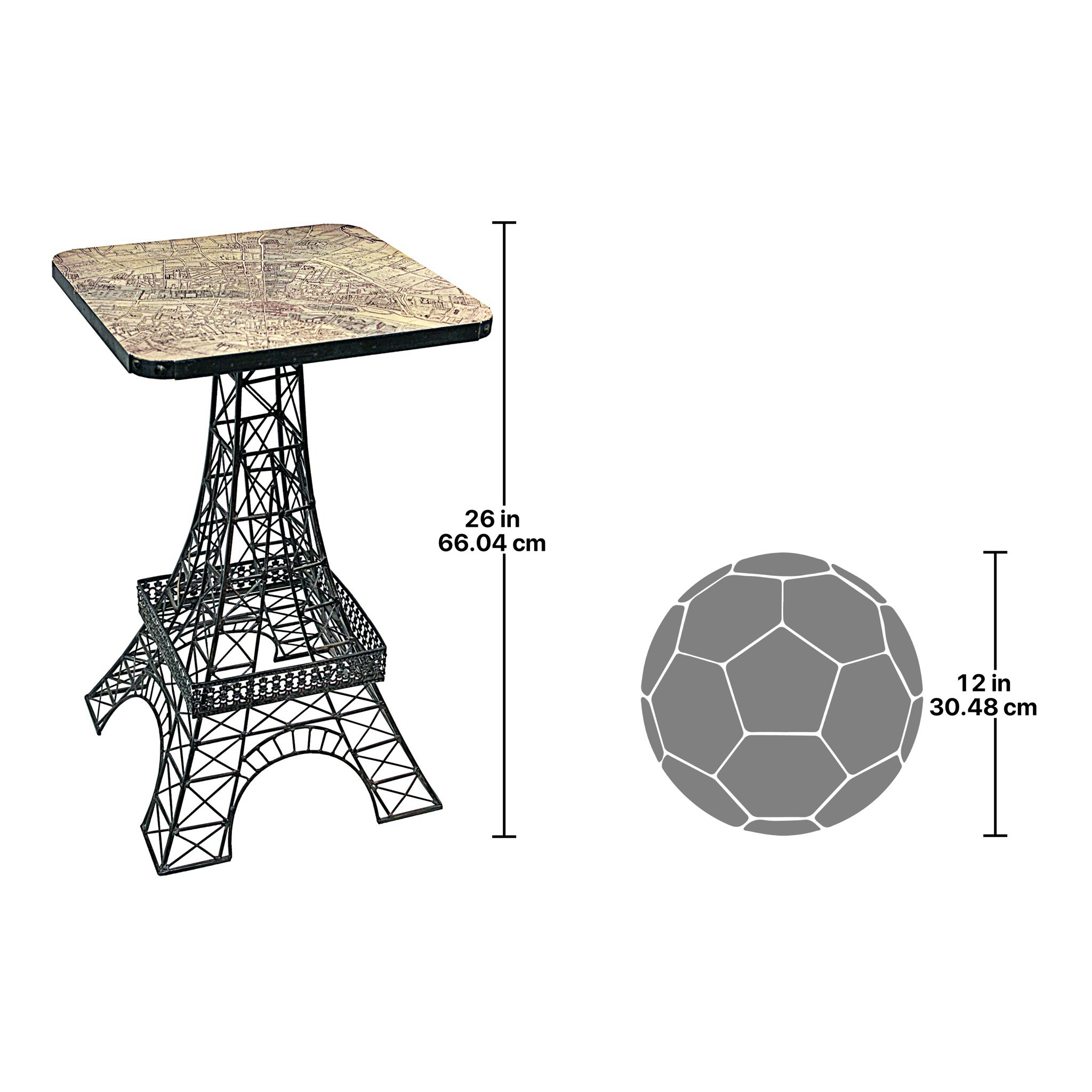 Toscano - Tour Eiffel Sculptural Side Table in Black, Steel