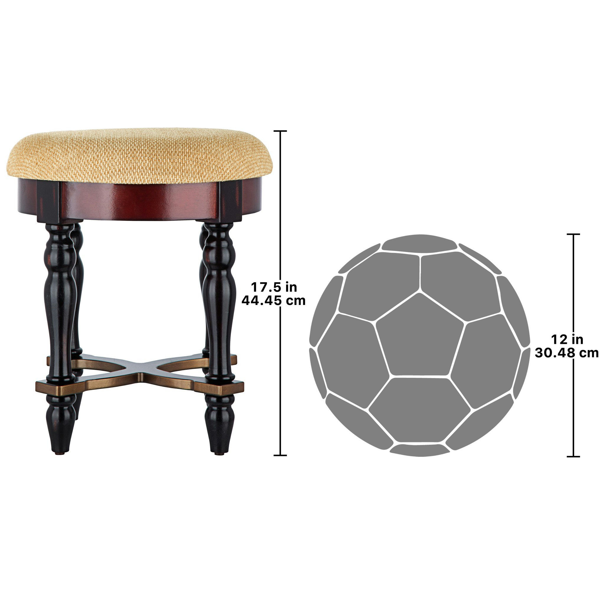 Toscano - Grand Duchess Boudoir Stool in Fabric/Hardwood