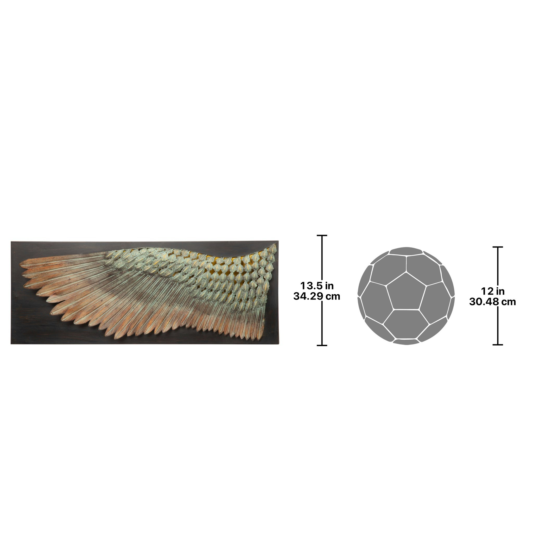 Toscano - Wing of Icarus Sculptural Wall Frieze in Metal