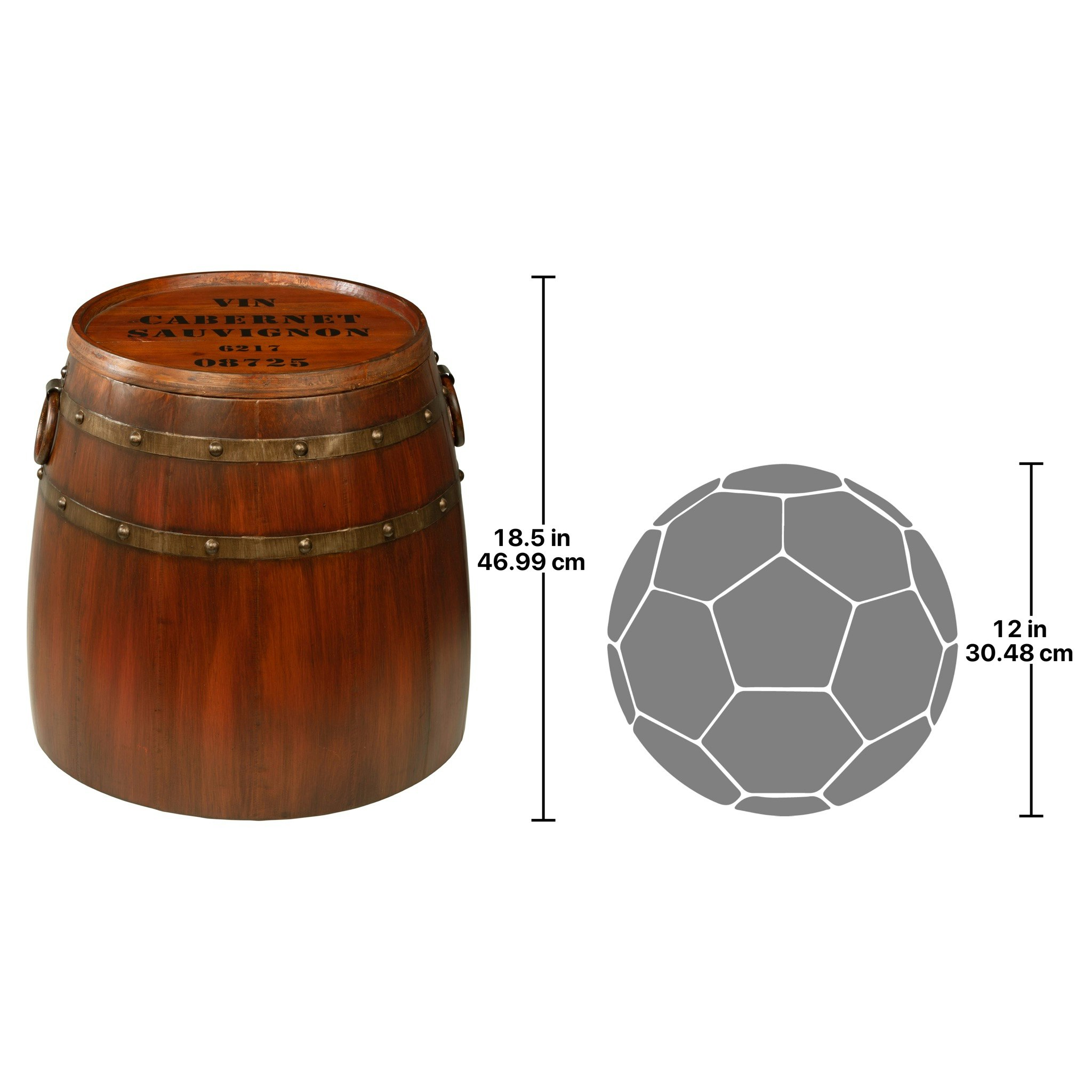 Toscano - French Wine Barrel Side Table in Steel