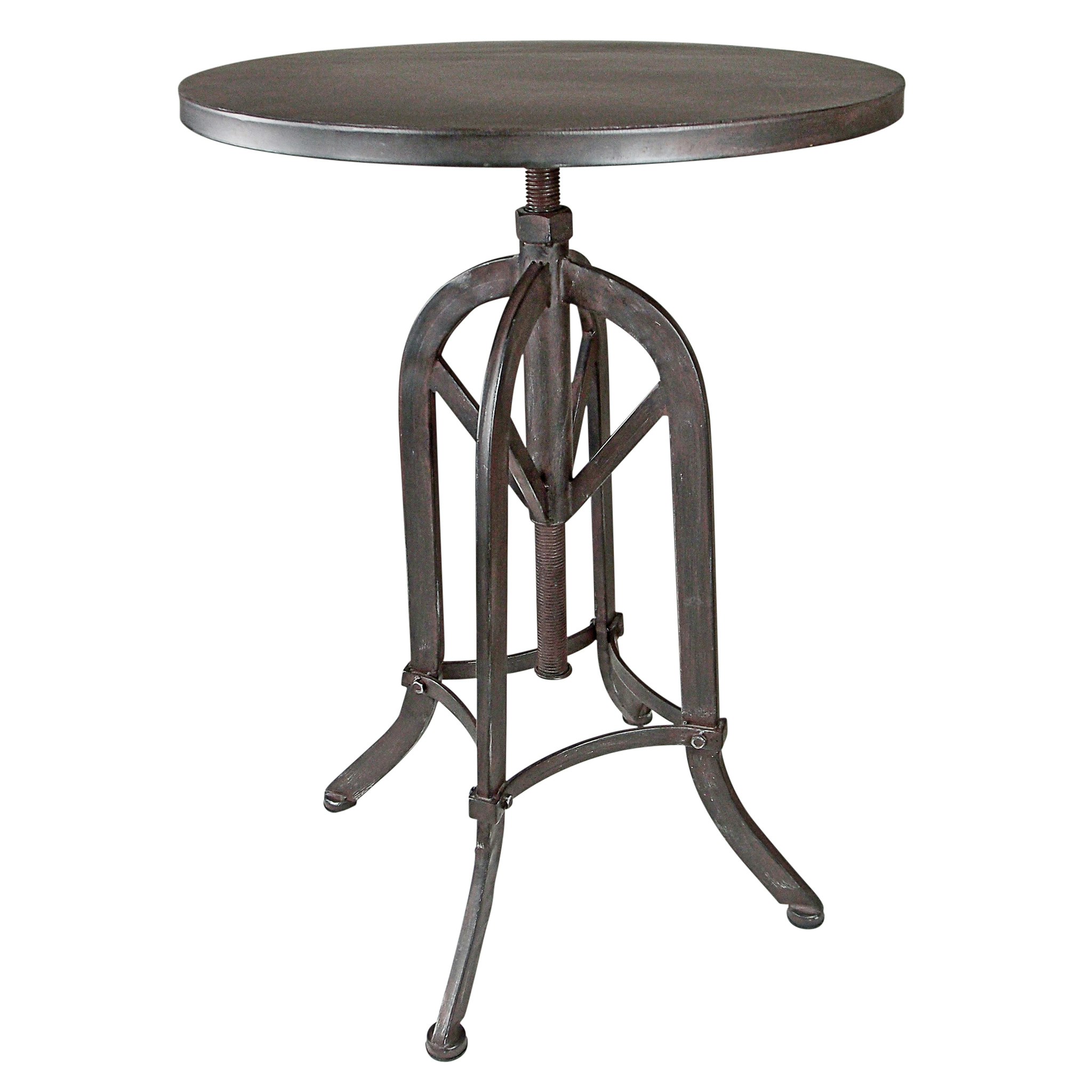 Toscano - Industrial Revolution Adjustable Height Side Table in Steel