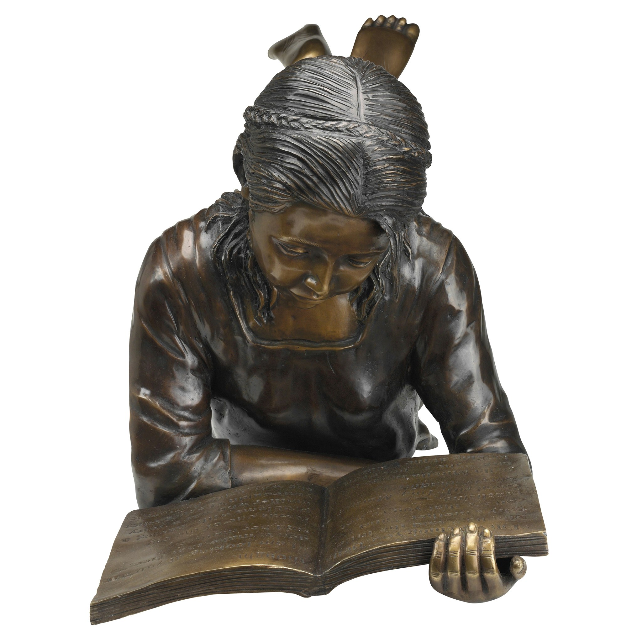 Toscano - Young Scholar Reading Girl Garden Statue