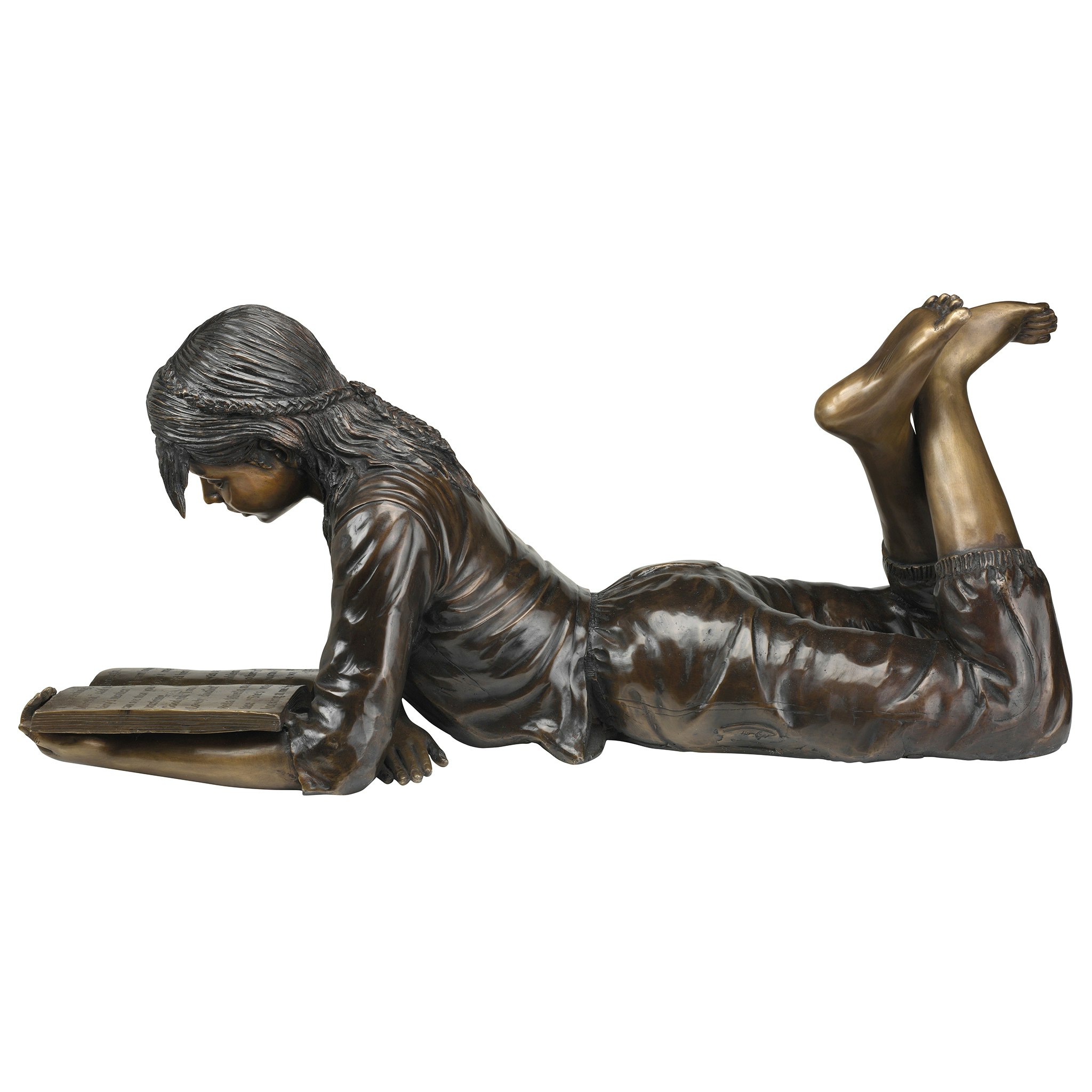 Toscano - Young Scholar Reading Girl Garden Statue