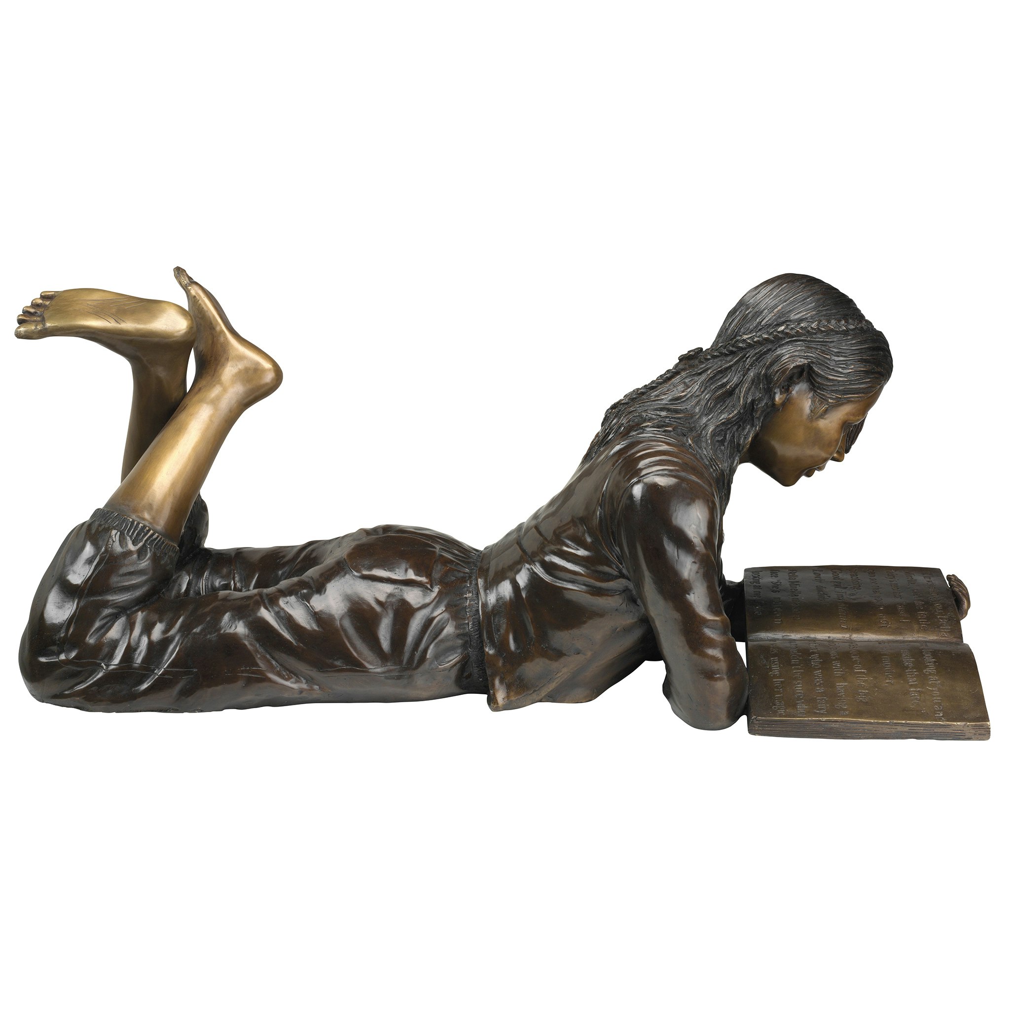 Toscano - Young Scholar Reading Girl Garden Statue