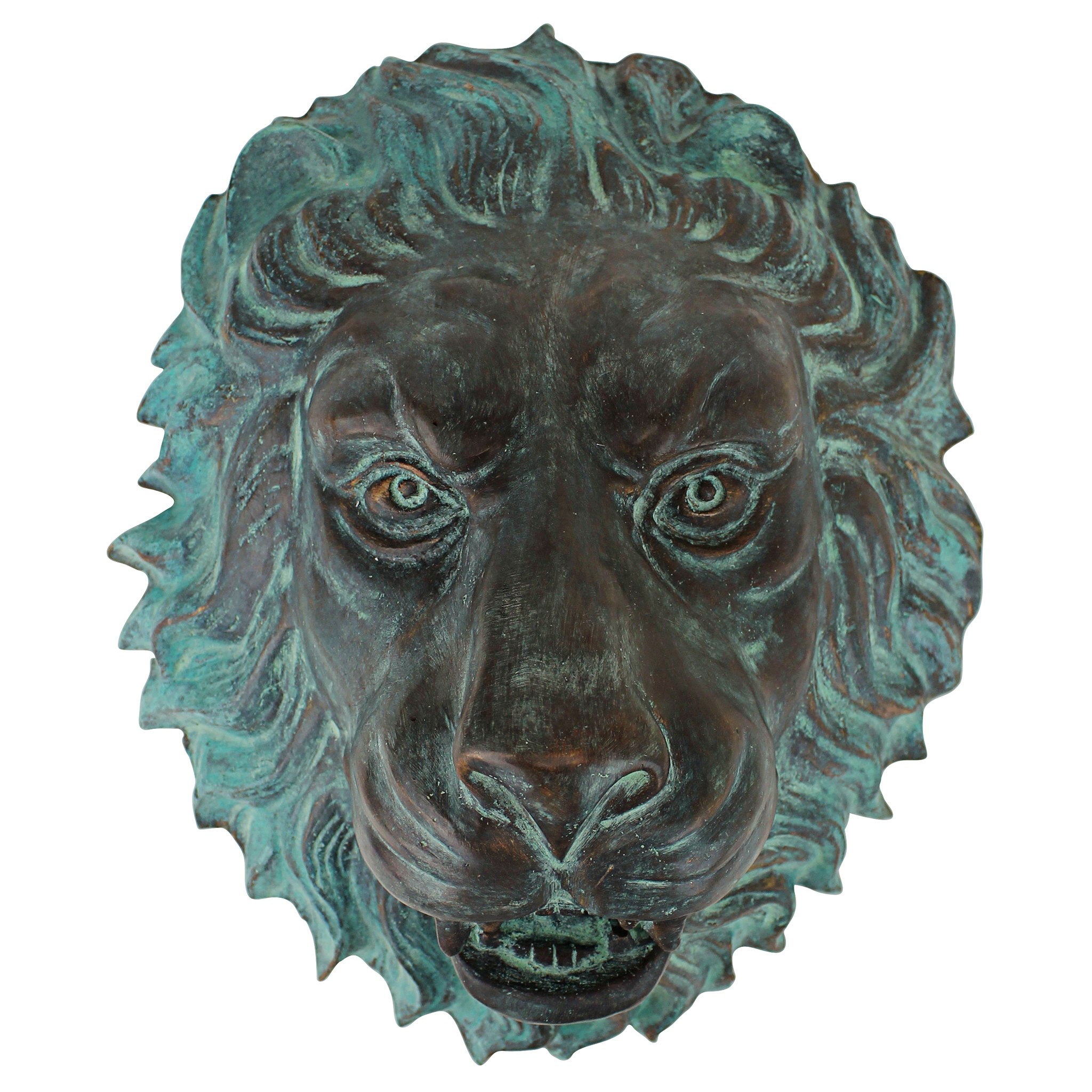 Toscano - Florentine Lion Head Spouting Bronze Garden Wall Sculpture