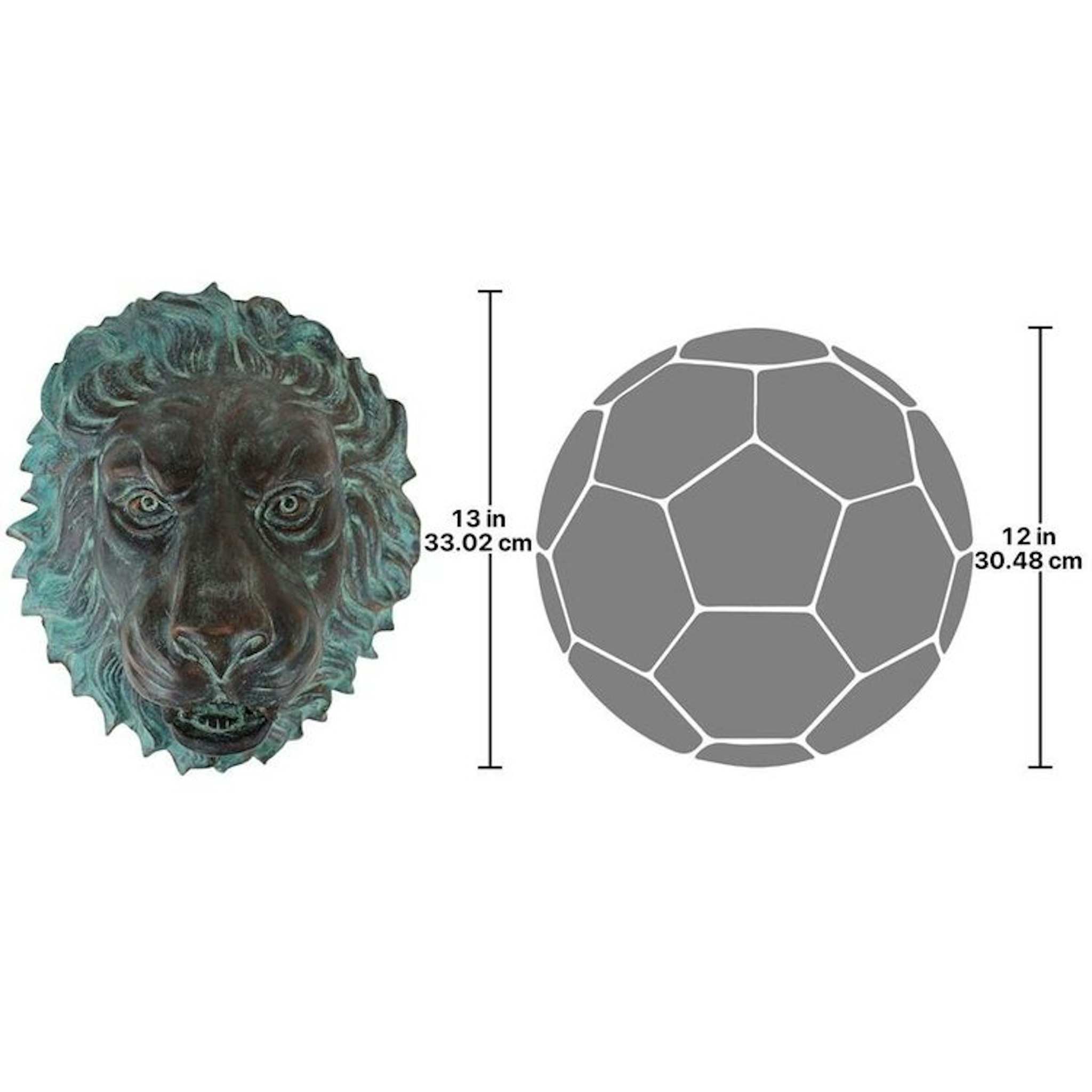 Toscano - Florentine Lion Head Spouting Bronze Garden Wall Sculpture