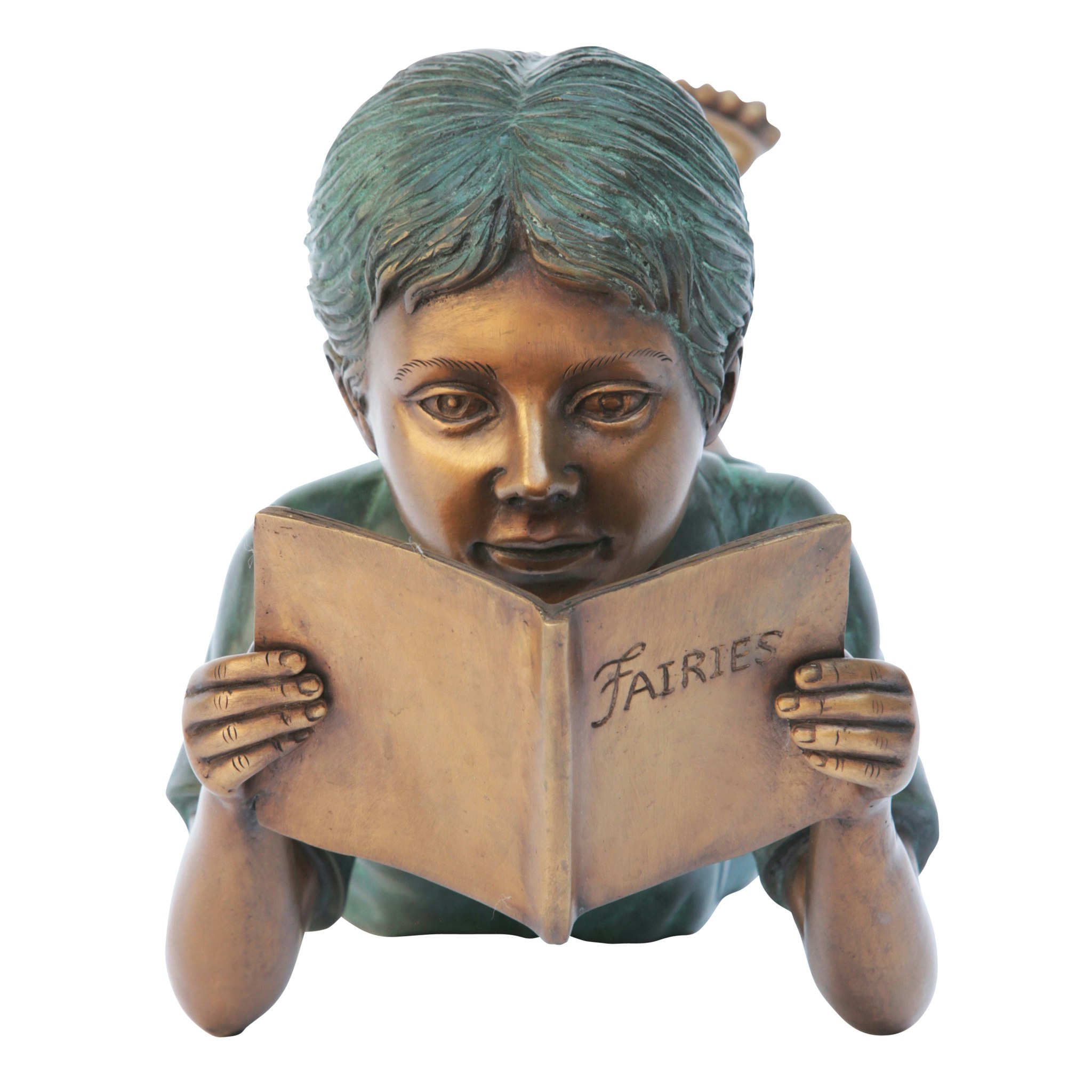 Toscano Bookworm Reader Garden Statue - Boy