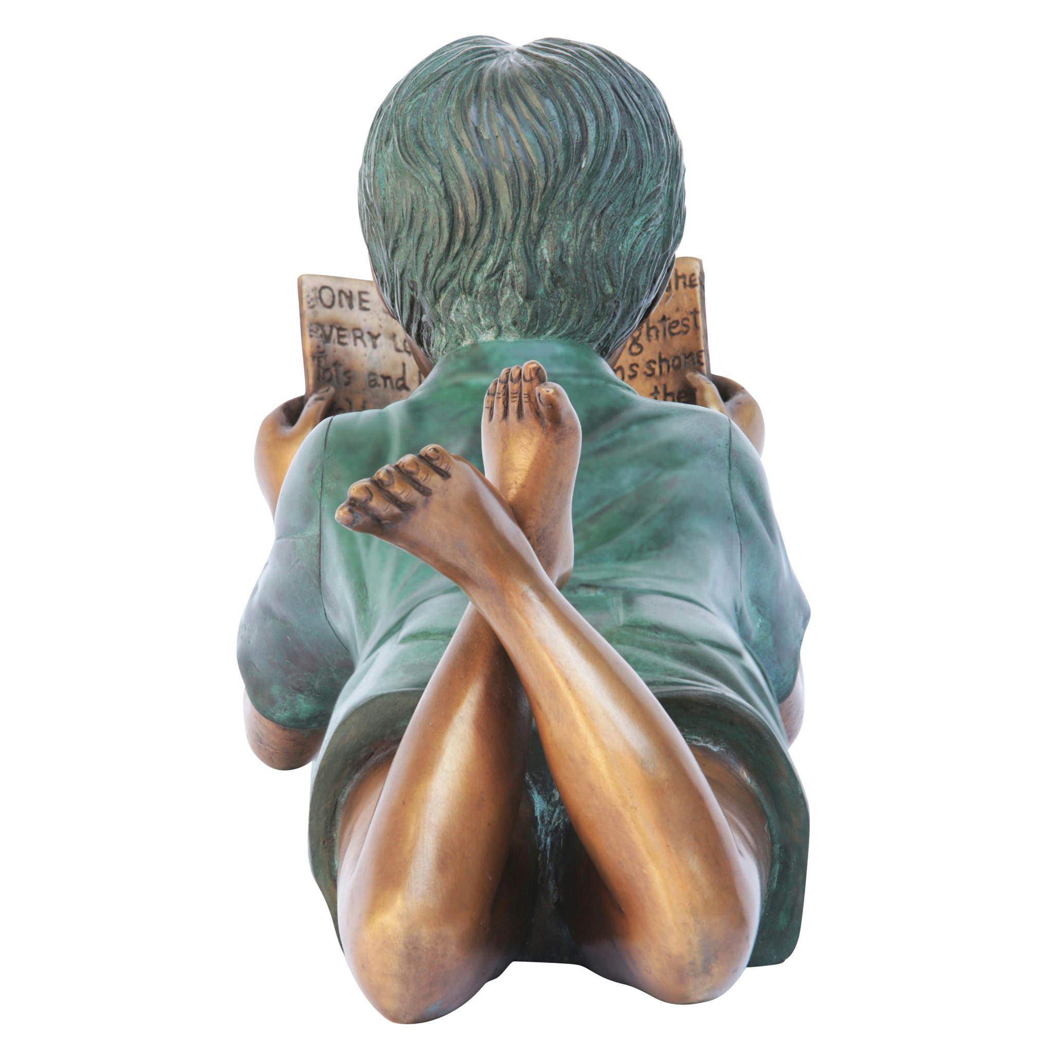 Toscano Bookworm Reader Garden Statue - Boy