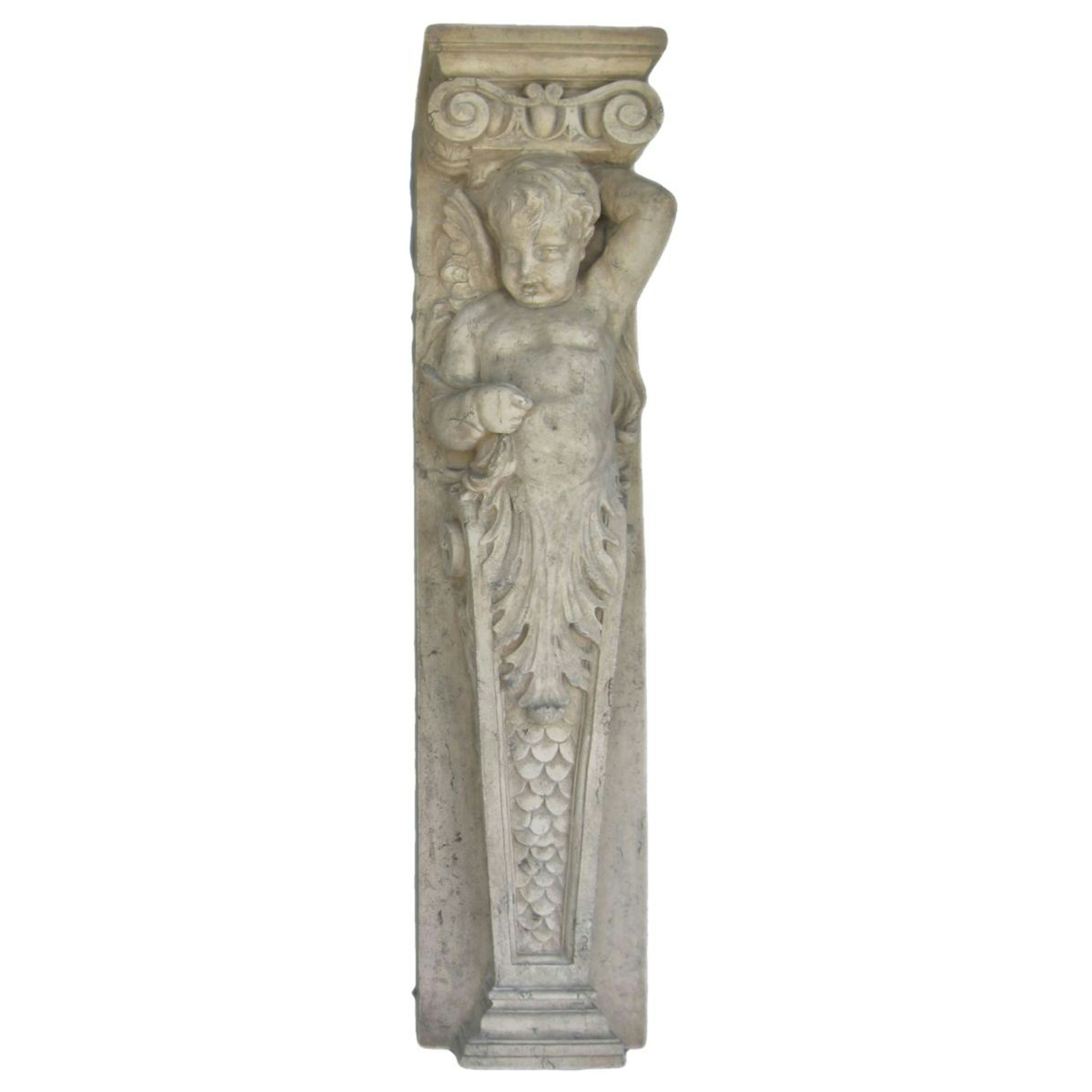 Toscano - Fontainebleau Winged Cherub Architectural Pilaster