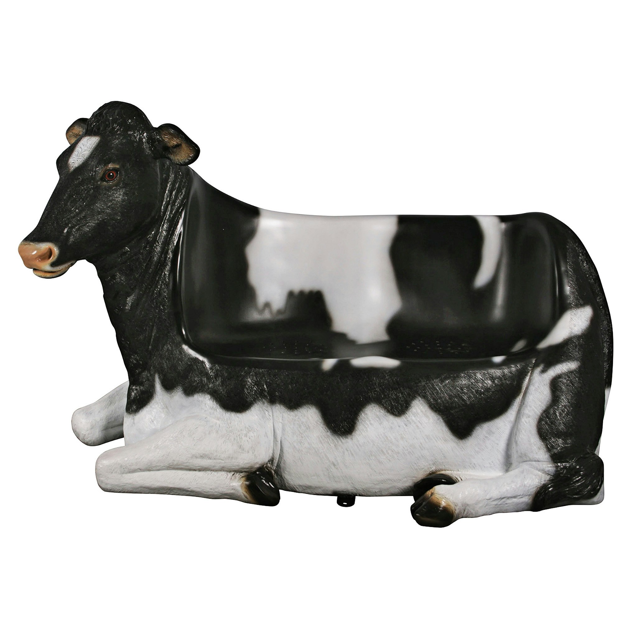 Toscano - Cowch Holstein Cow Photo Op Sculptural Bench