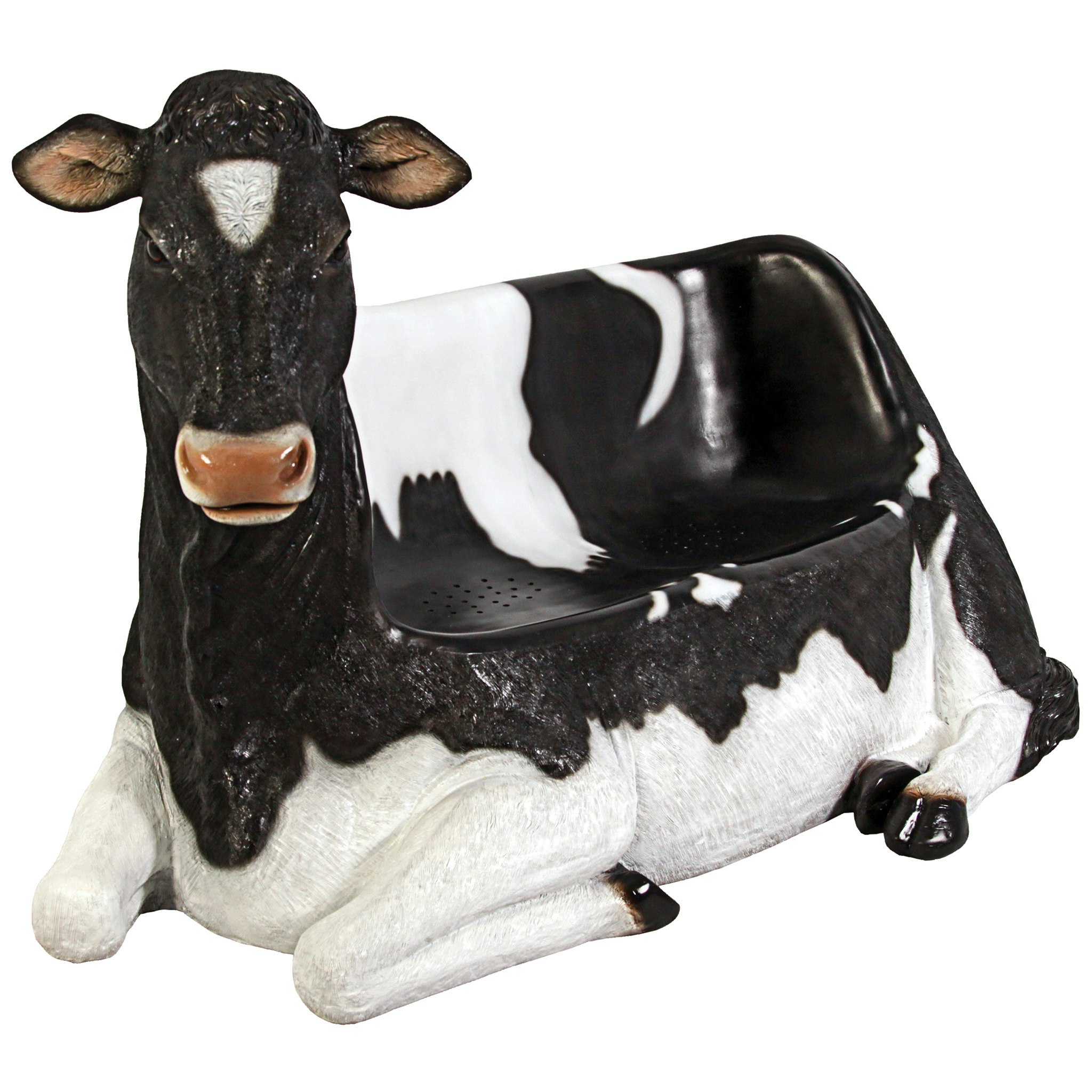 Toscano - Cowch Holstein Cow Photo Op Sculptural Bench